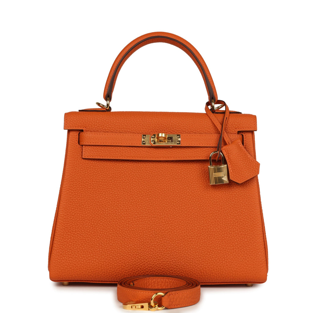 Hermès HSS Kelly Retourne 25 Orange Verso Togo Gold Hardware 2 Hermès HSS Kelly Retourne 25 Orange Verso Togo Gold Hardware - Image 2