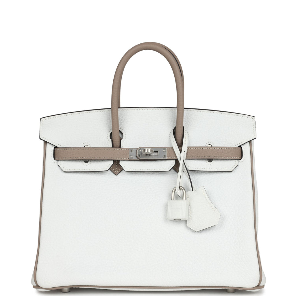 Hermès HSS Birkin 25 White/Etoupe Clemence Palladium Hardware 2 Hermès HSS Birkin 25 White/Etoupe Clemence Palladium Hardware - Image 2