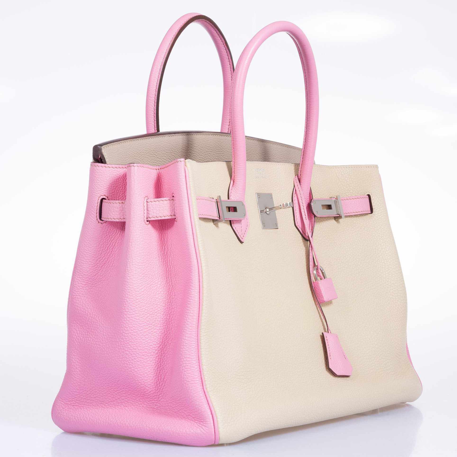 Hermès Birkin 35 Tri-Color Gris T Bubblegum Togo Palladium - Exquisite Style 2 Hermès Birkin 35 Tri-Color Gris T Bubblegum Togo Palladium - Exquisite Style - Image 2