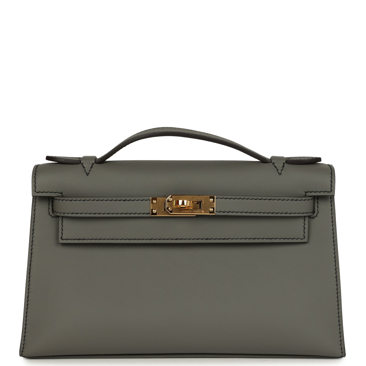 Hermès HSS Kelly Pochette Gris Meyer Verso Swift Gold Hardware 3 Hermès HSS Kelly Pochette Gris Meyer Verso Swift Gold Hardware - Image 3