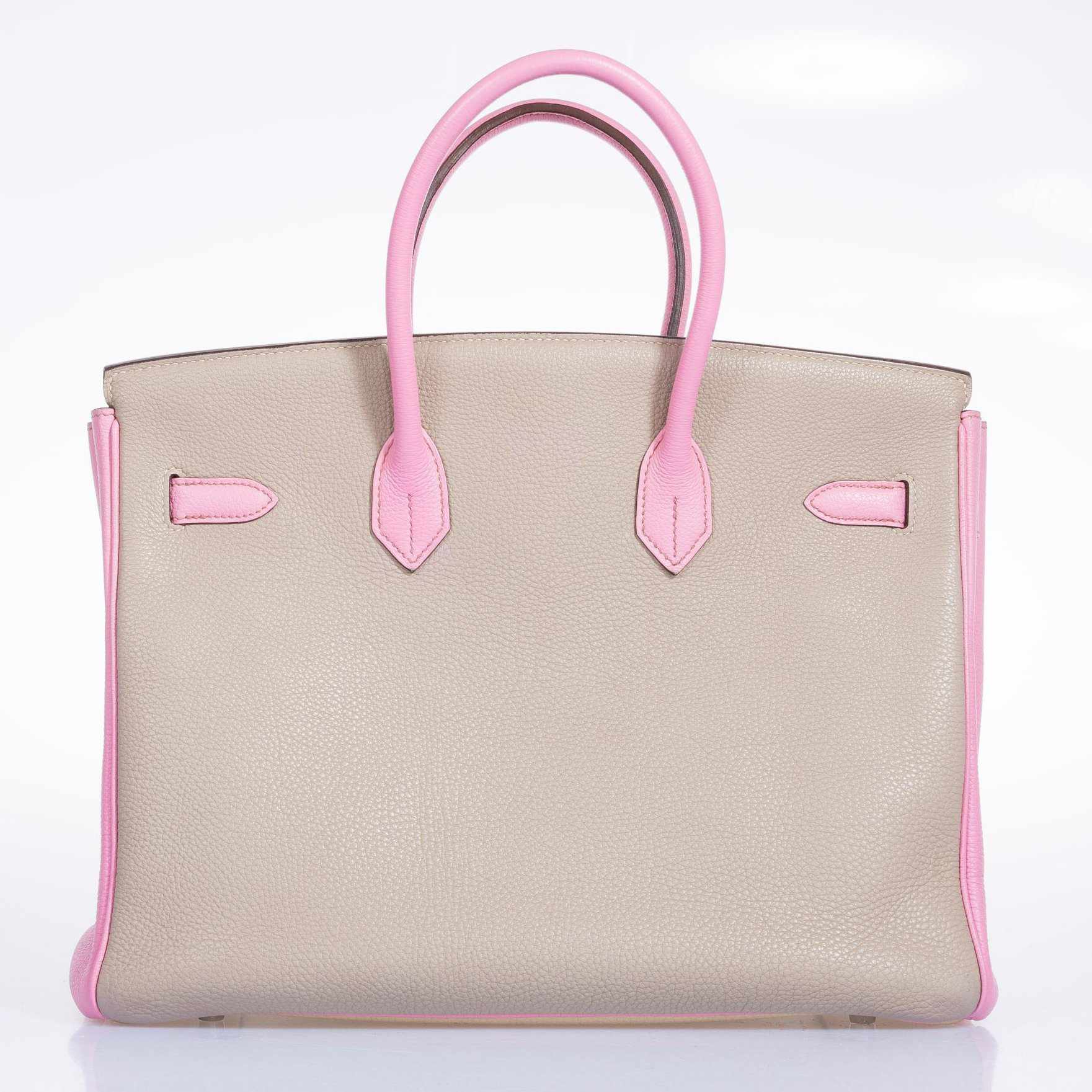 Hermès Birkin 35 Tri-Color Gris T Bubblegum Togo Palladium - Exquisite Style 3 Hermès Birkin 35 Tri-Color Gris T Bubblegum Togo Palladium - Exquisite Style - Image 3