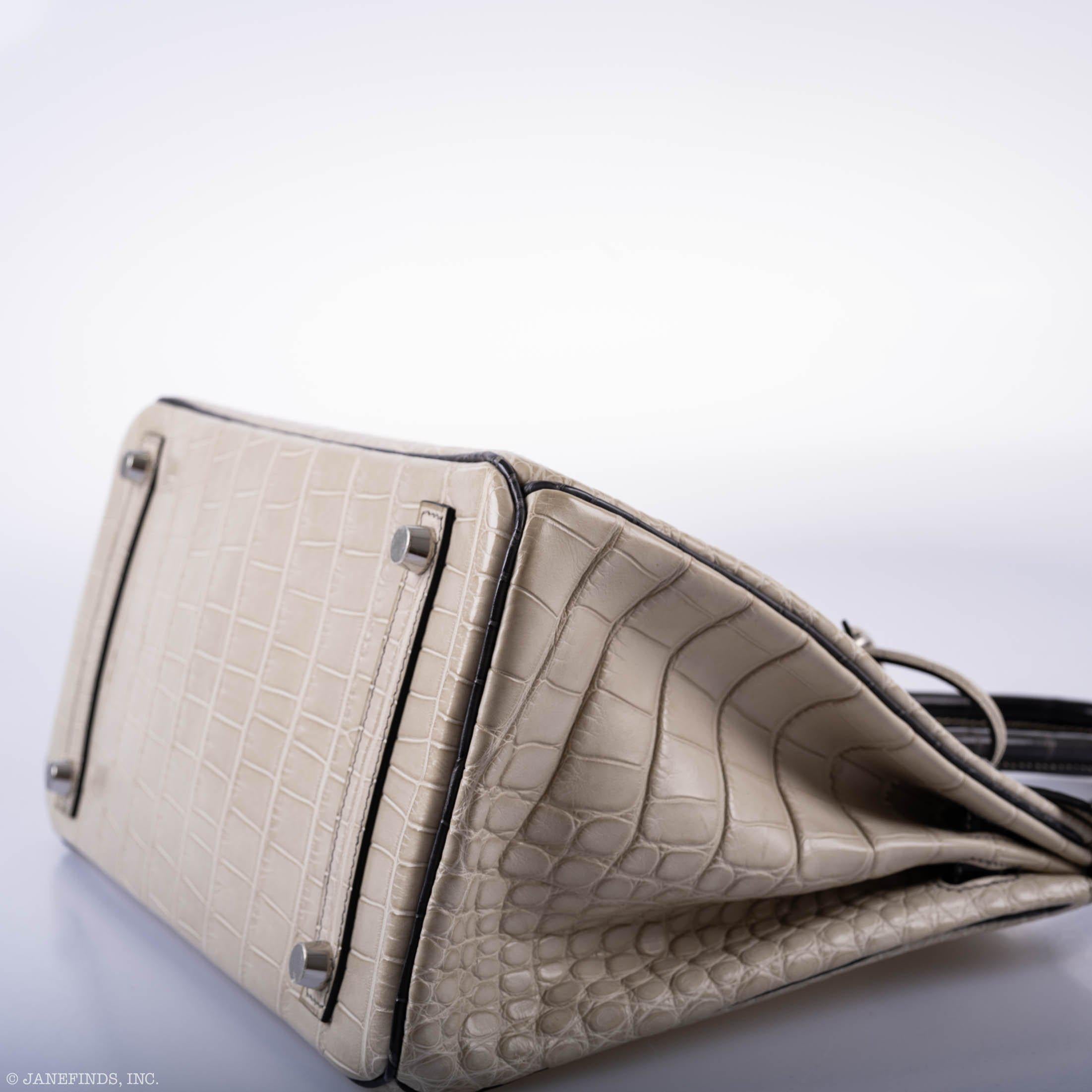 Hermès Birkin 30 HSS Beton & Graphite Alligator Bag - Brushed Palladium 4 Hermès Birkin 30 HSS Beton & Graphite Alligator Bag - Brushed Palladium - Image 4