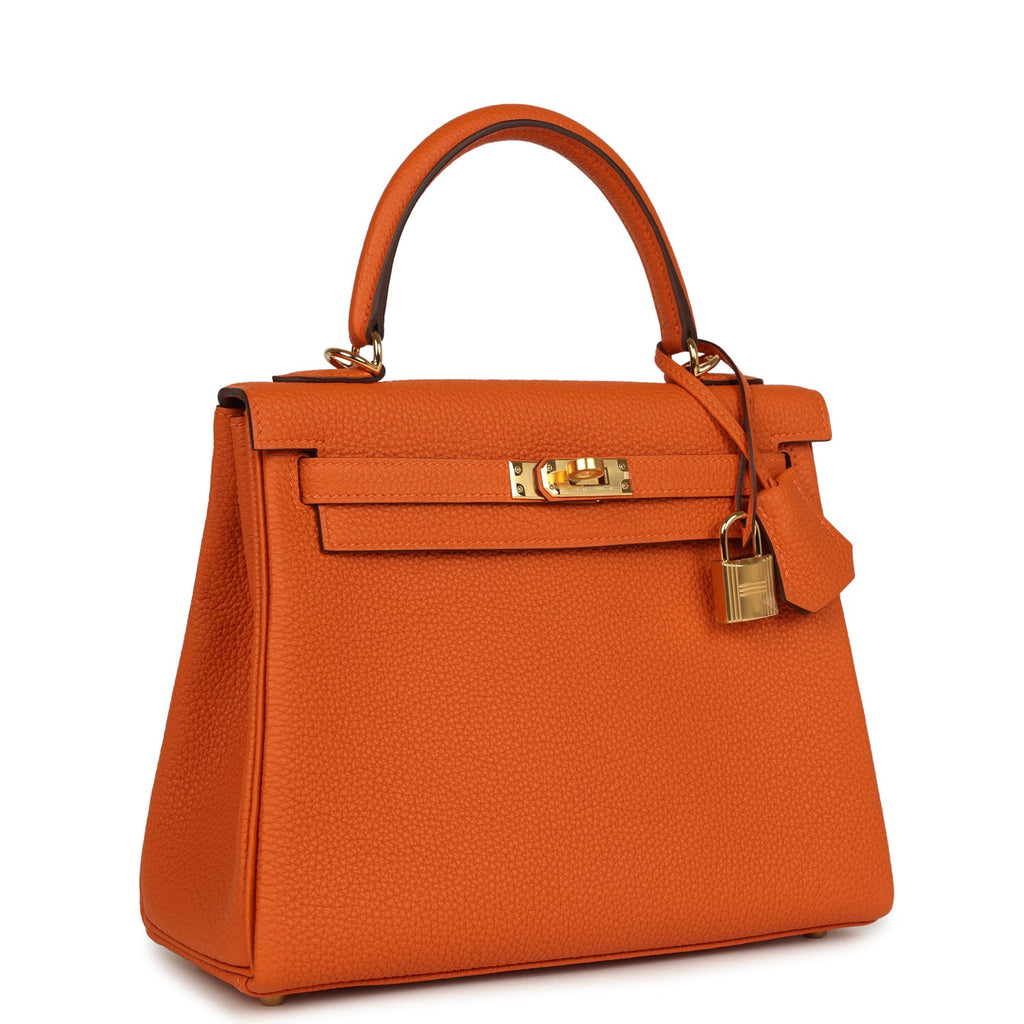 Hermès HSS Kelly Retourne 25 Orange Verso Togo Gold Hardware 4 Hermès HSS Kelly Retourne 25 Orange Verso Togo Gold Hardware - Image 4