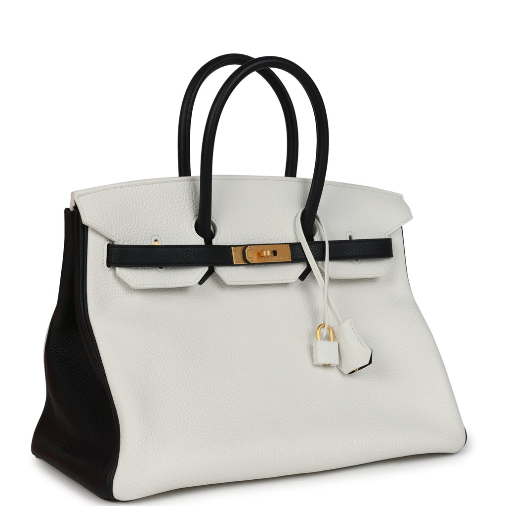 Hermès HSS Birkin 35 White/Black Clemence Gold Hardware - Special Order 4 Hermès HSS Birkin 35 White/Black Clemence Gold Hardware - Special Order - Image 4