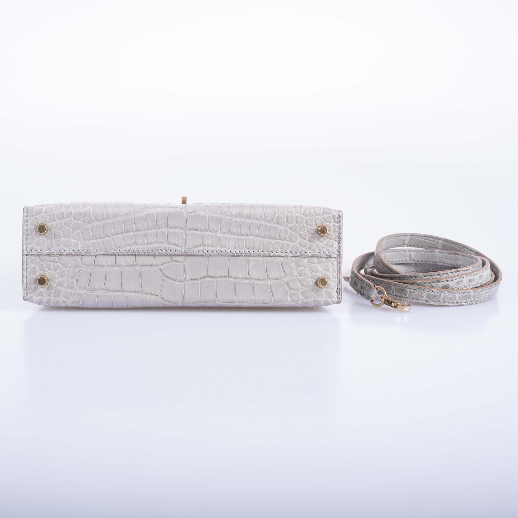 Hermès Kelly 20 HSS Mini Sellier Alligator | Gris Perle Matte | Jaune Ambre Interior 5 Hermès Kelly 20 HSS Mini Sellier Alligator | Gris Perle Matte | Jaune Ambre Interior - Image 5