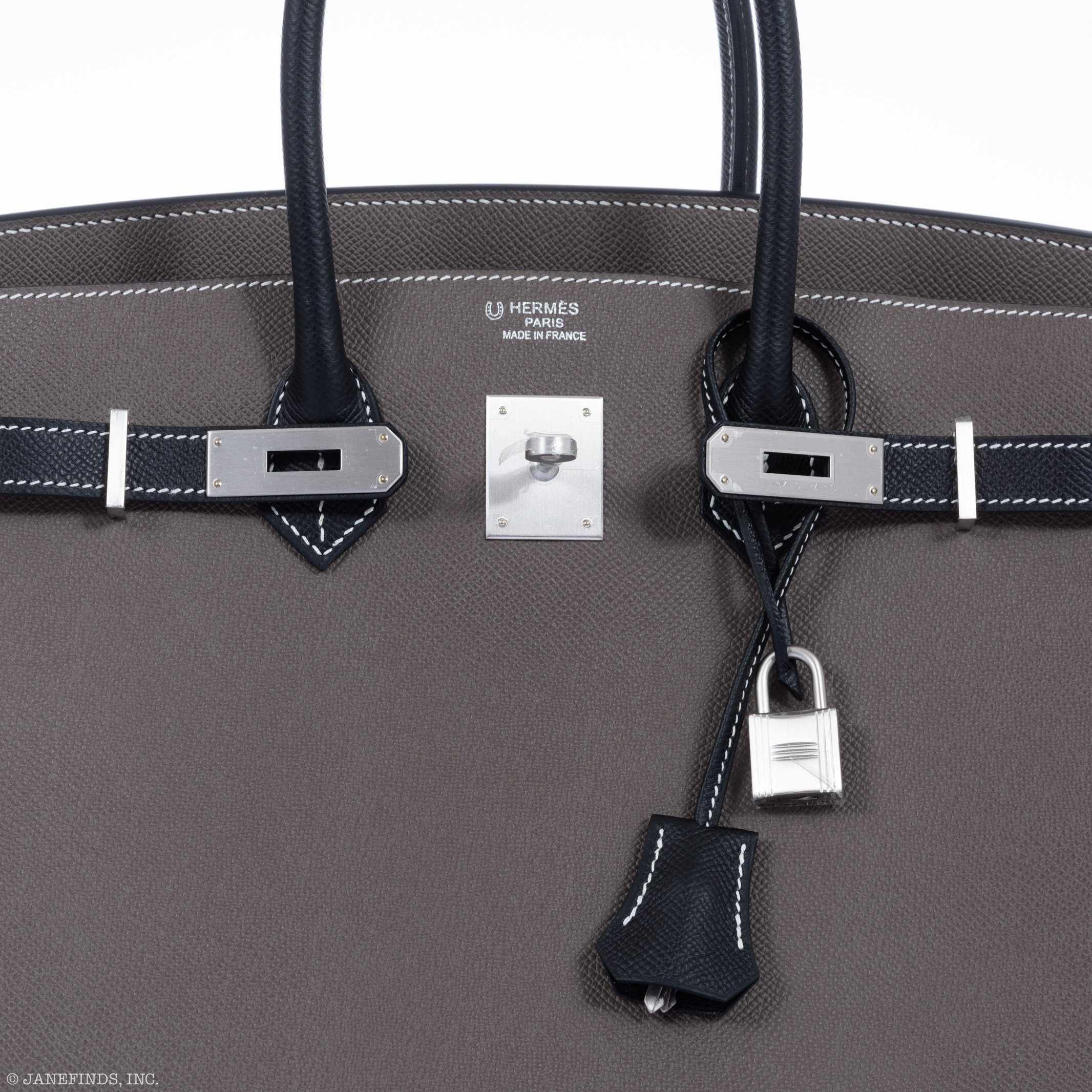 Hermès Birkin 35 HSS Bi-Color Etain & Black - Elegant Epsom, Brushed Palladium 5 Hermès Birkin 35 HSS Bi-Color Etain & Black - Elegant Epsom, Brushed Palladium - Image 5