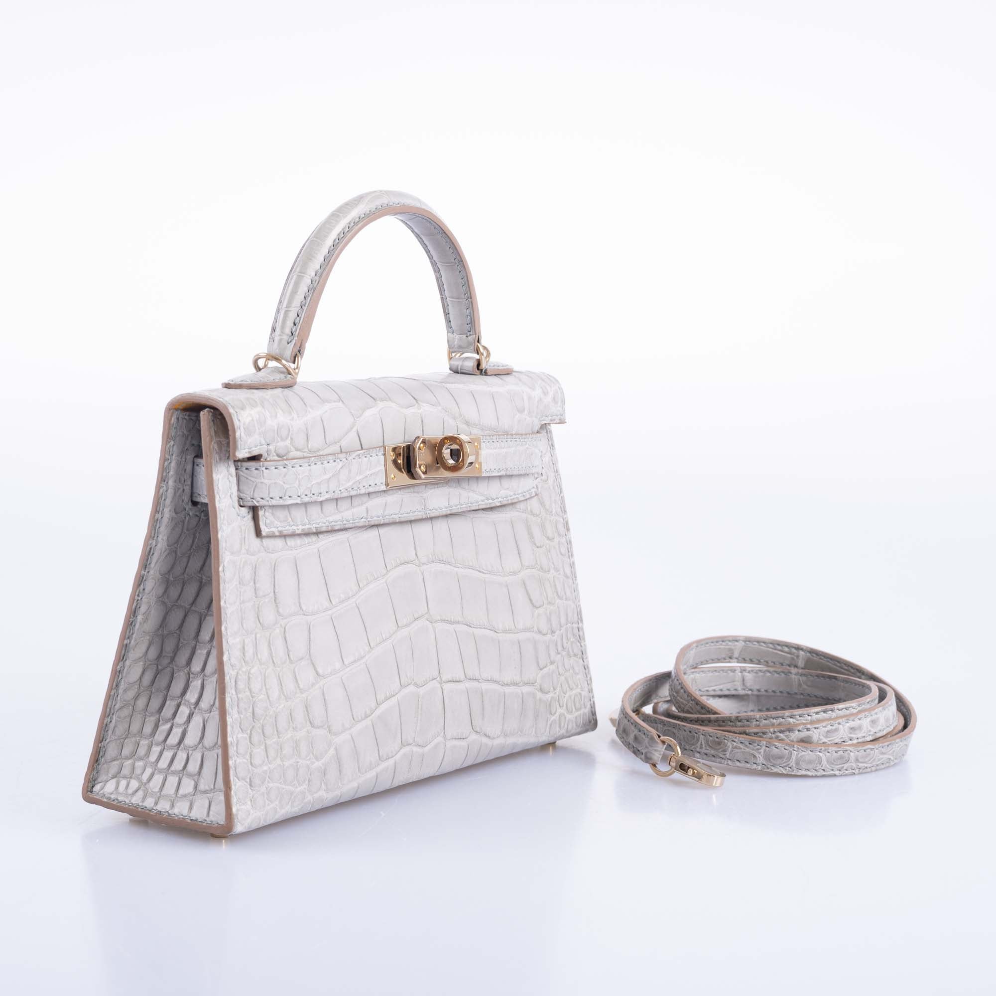 Hermès Kelly 20 HSS Mini Sellier Alligator | Gris Perle Matte | Jaune Ambre Interior 6 Hermès Kelly 20 HSS Mini Sellier Alligator | Gris Perle Matte | Jaune Ambre Interior - Image 6