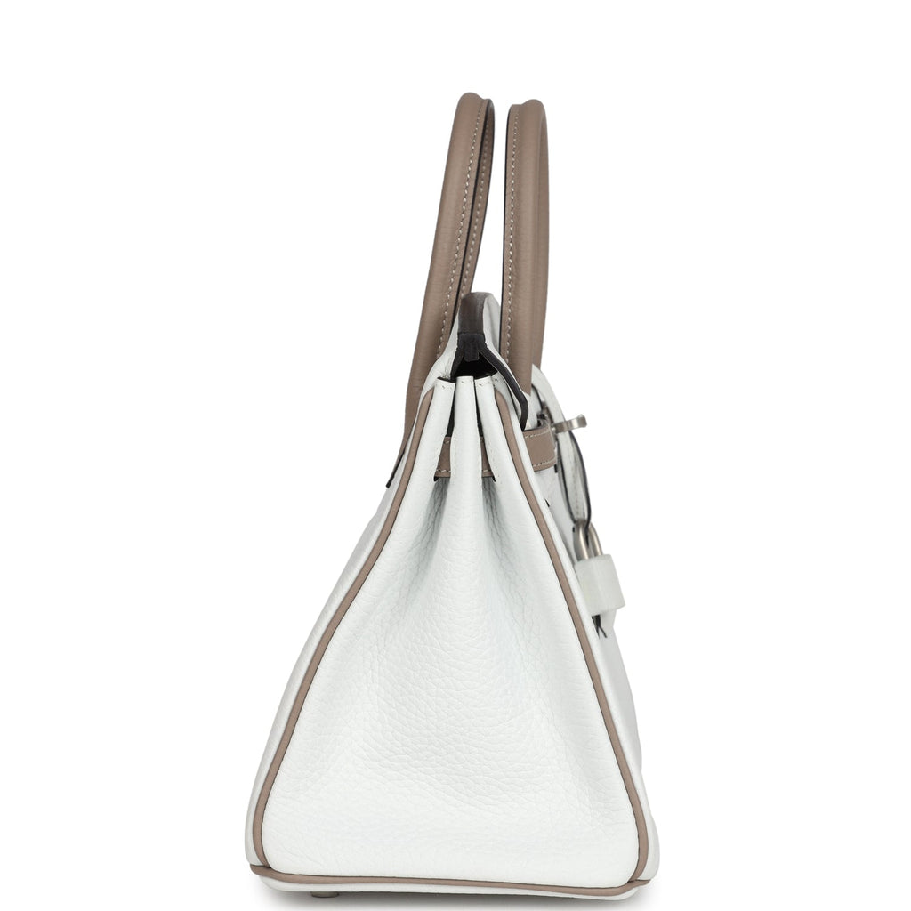 Hermès HSS Birkin 25 White/Etoupe Clemence Palladium Hardware 6 Hermès HSS Birkin 25 White/Etoupe Clemence Palladium Hardware - Image 6