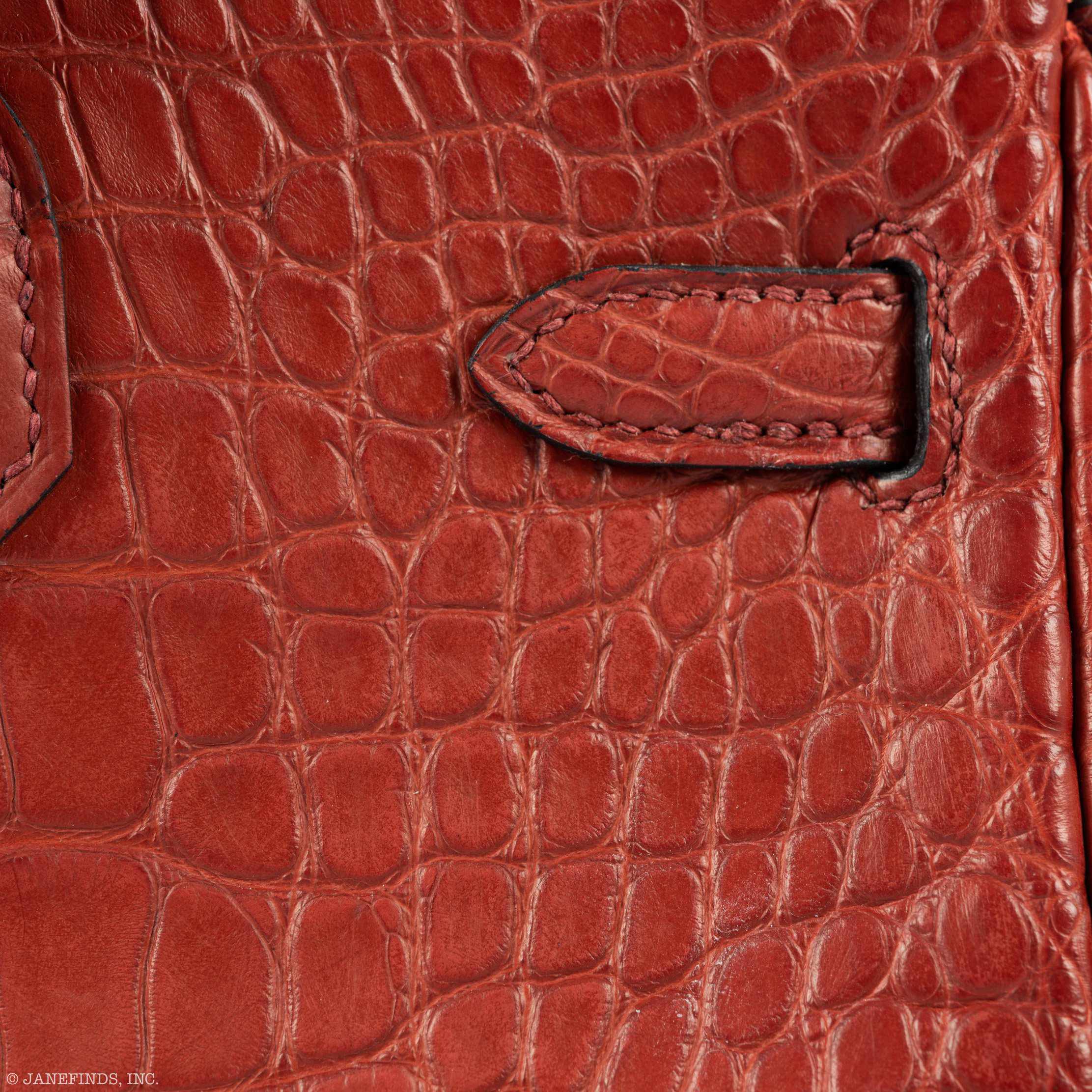 Hermès Birkin 25 HSS Rouge H Alligator - Orange Interior, Gold Hardware 7 Hermès Birkin 25 HSS Rouge H Alligator - Orange Interior, Gold Hardware - Image 7