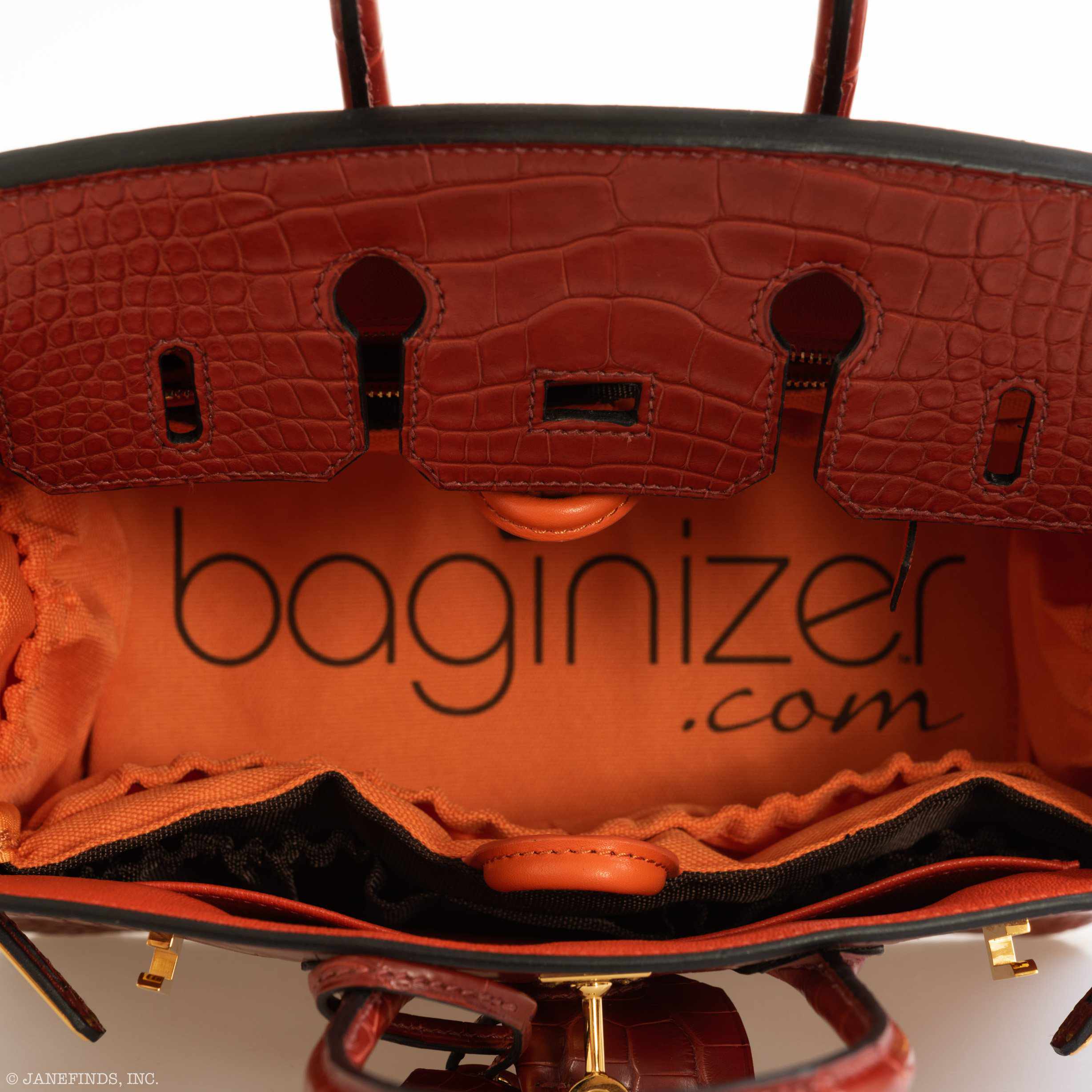 Hermès Birkin 25 HSS Rouge H Alligator - Orange Interior, Gold Hardware 8 Hermès Birkin 25 HSS Rouge H Alligator - Orange Interior, Gold Hardware - Image 8