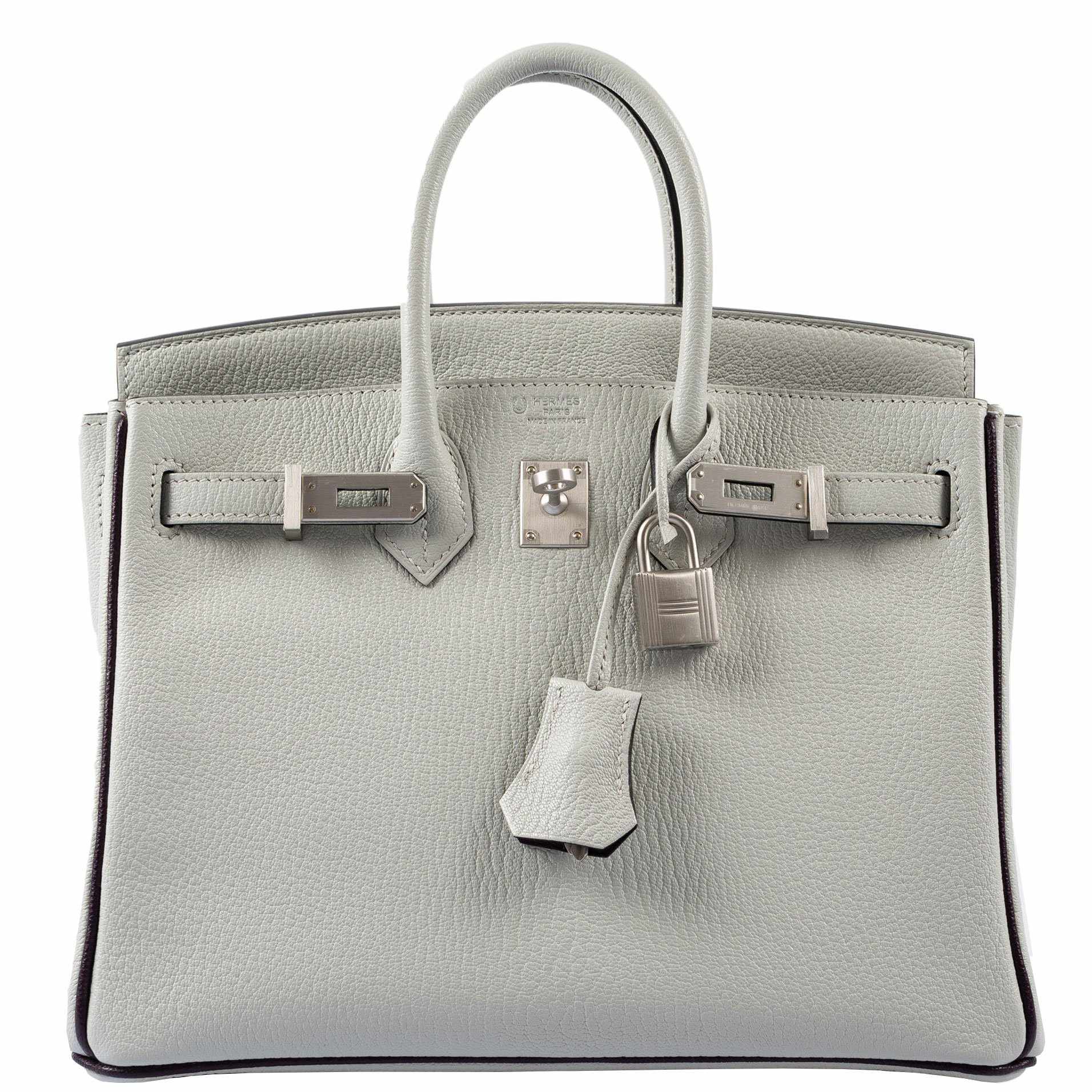Hermès Birkin 25 HSS Bi-Color - Gris Perle/Raisin Chevre, Palladium Hardware 2 Hermès Birkin 25 HSS Bi-Color - Gris Perle/Raisin Chevre, Palladium Hardware - Image 2