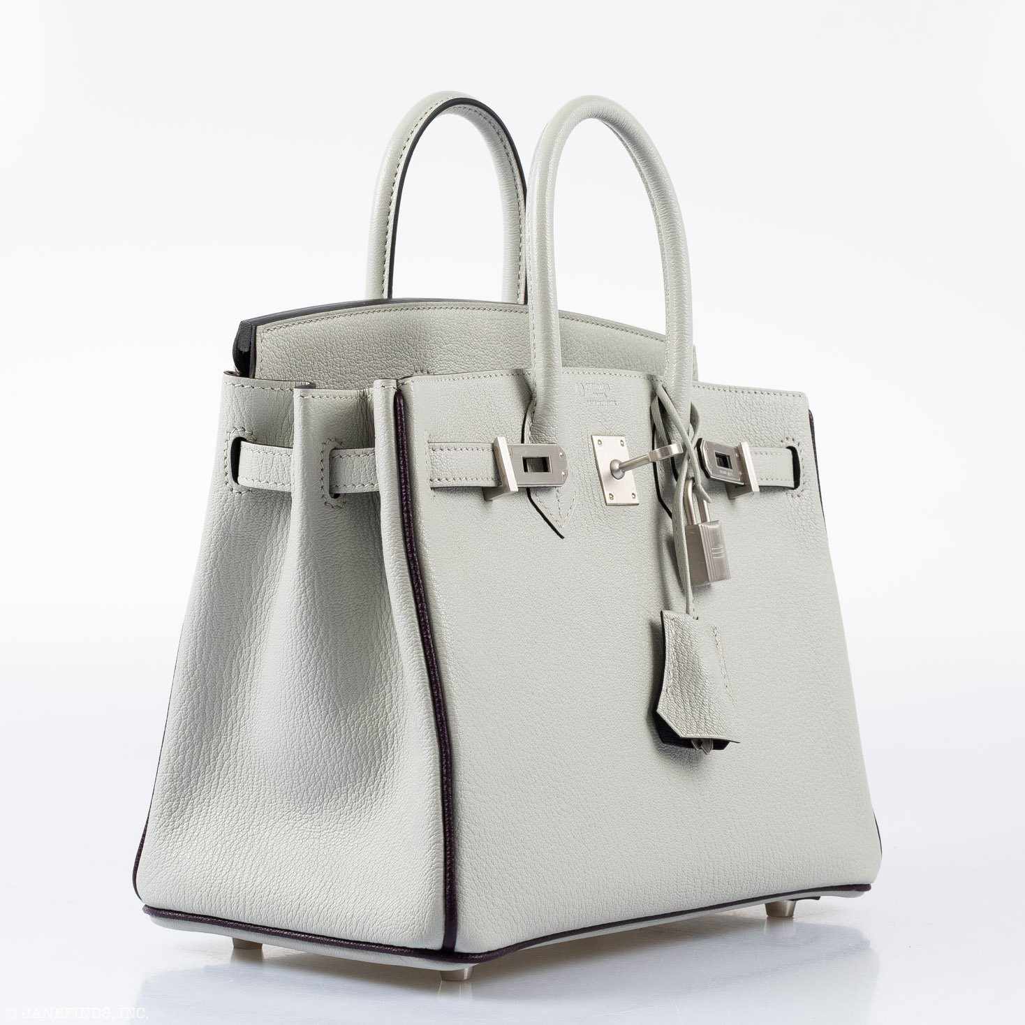 Hermès Birkin 25 HSS Bi-Color - Gris Perle/Raisin Chevre, Palladium Hardware 3 Hermès Birkin 25 HSS Bi-Color - Gris Perle/Raisin Chevre, Palladium Hardware - Image 3