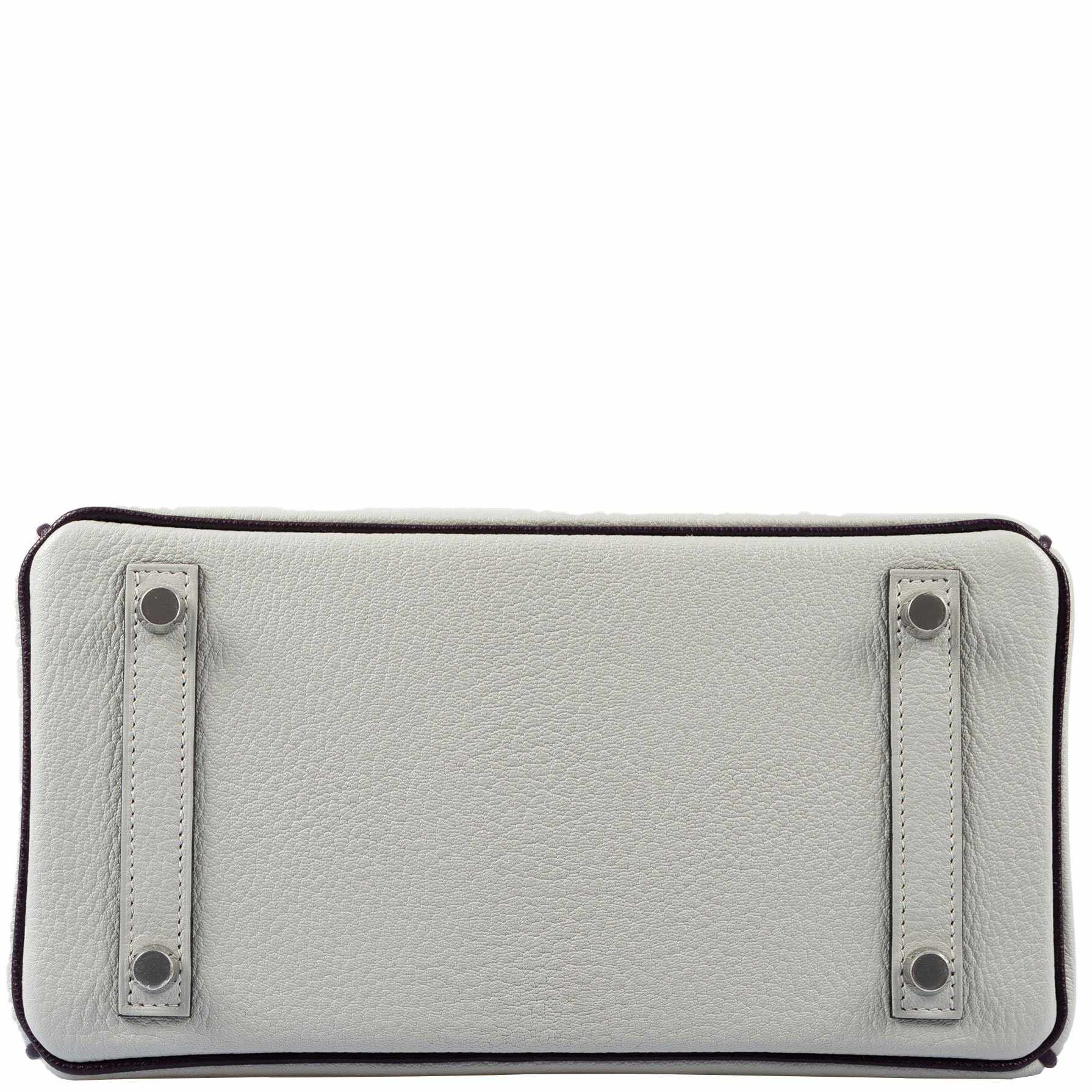 Hermès Birkin 25 HSS Bi-Color - Gris Perle/Raisin Chevre, Palladium Hardware 5 Hermès Birkin 25 HSS Bi-Color - Gris Perle/Raisin Chevre, Palladium Hardware - Image 5