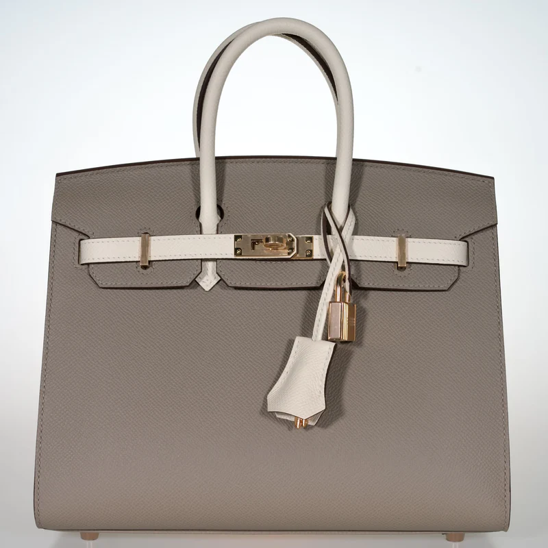 Hermès Birkin 25 Sellier HSS Bi-Color in Gris Asphalte/Nata Epsom - Rose Gold 5 Hermès Birkin 25 Sellier HSS Bi-Color in Gris Asphalte/Nata Epsom - Rose Gold - Image 5