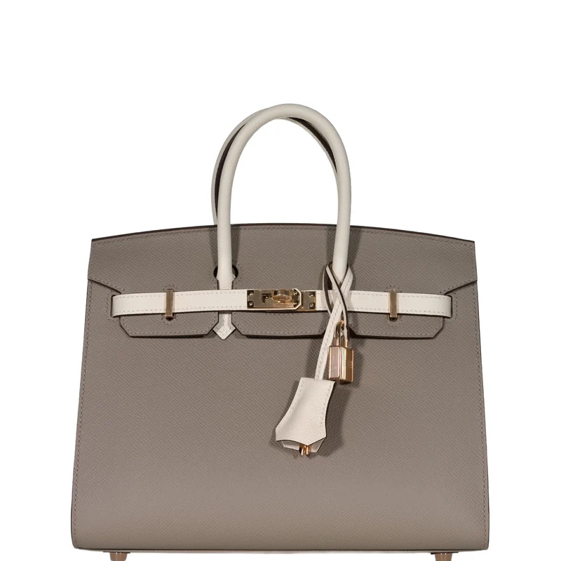 Hermès Birkin 25 Sellier HSS Bi-Color in Gris Asphalte/Nata Epsom - Rose Gold 1 Hermes-Birkin-25-Sellier-HSS-Bi-Color-Gris-Asphalte-and-Nata-Epsom-with-Rose-Gold-Hardware