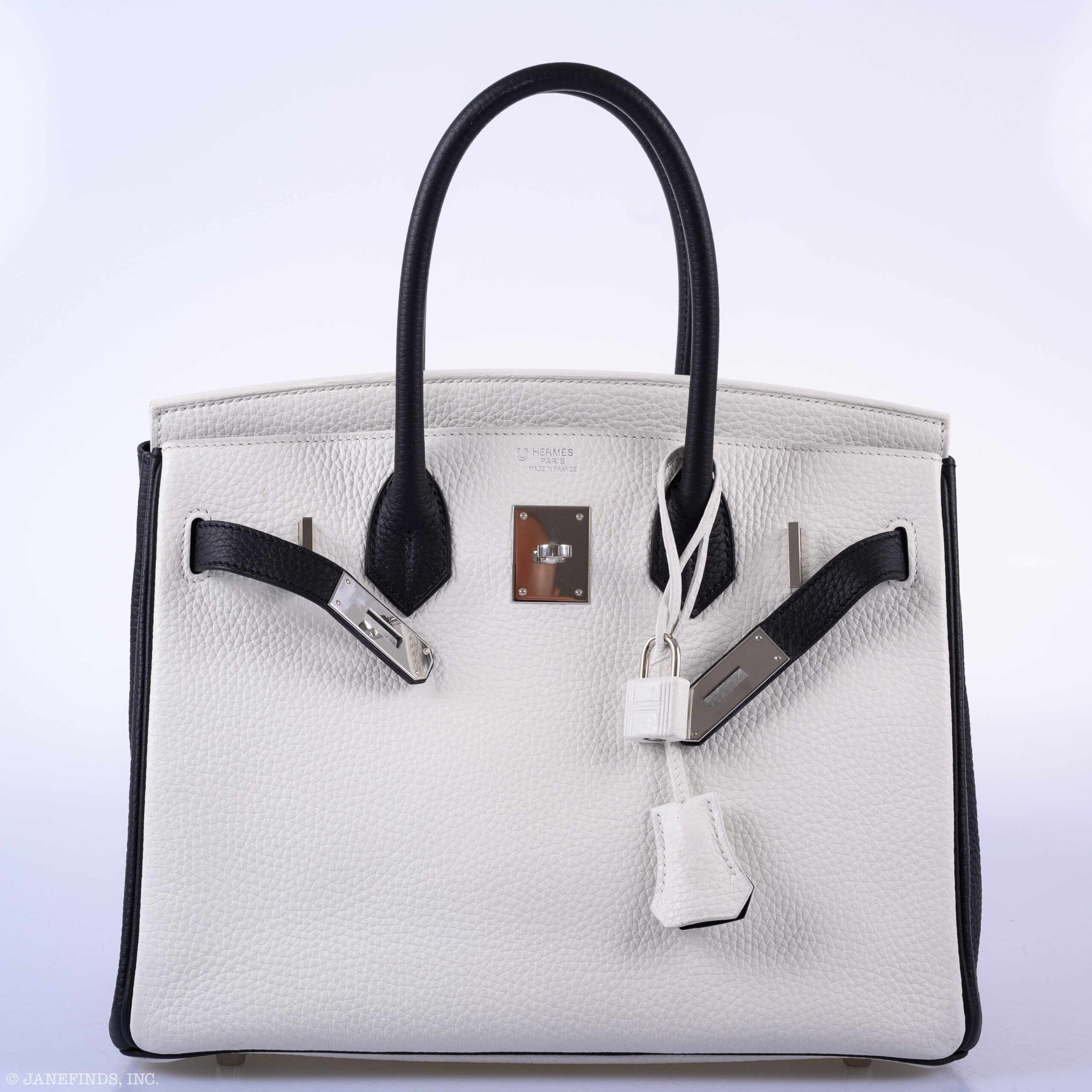 Hermès Birkin 30 Bi-Color Togo Bag - Black & White 8 Hermès Birkin 30 Bi-Color Togo Bag - Black & White - Image 8