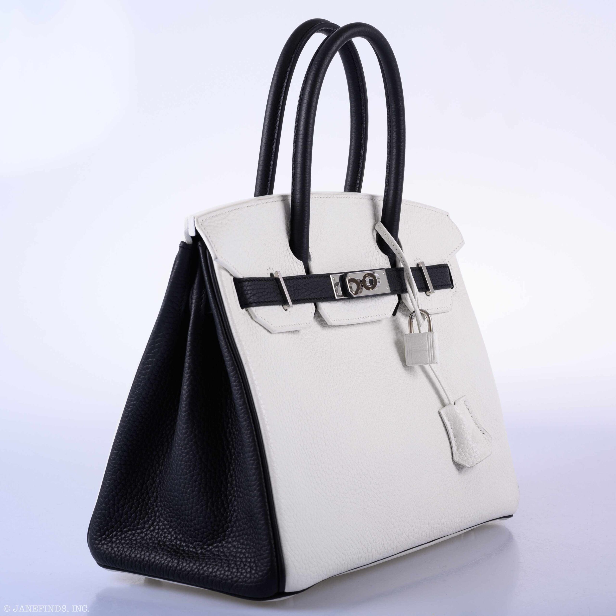 Hermès Birkin 30 Bi-Color Togo Bag - Black & White 3 Hermès Birkin 30 Bi-Color Togo Bag - Black & White - Image 3