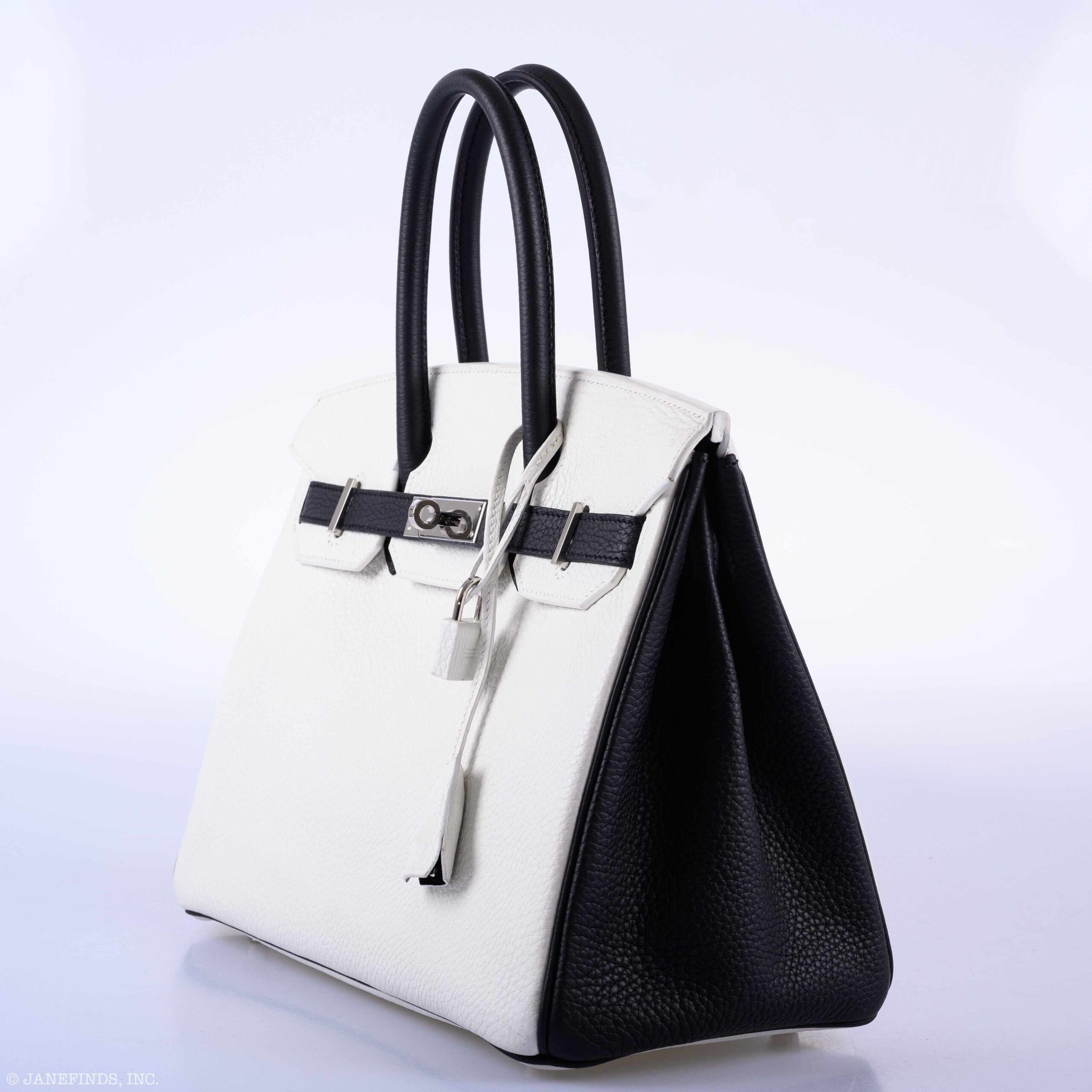 Hermès Birkin 30 Bi-Color Togo Bag - Black & White 4 Hermès Birkin 30 Bi-Color Togo Bag - Black & White - Image 4