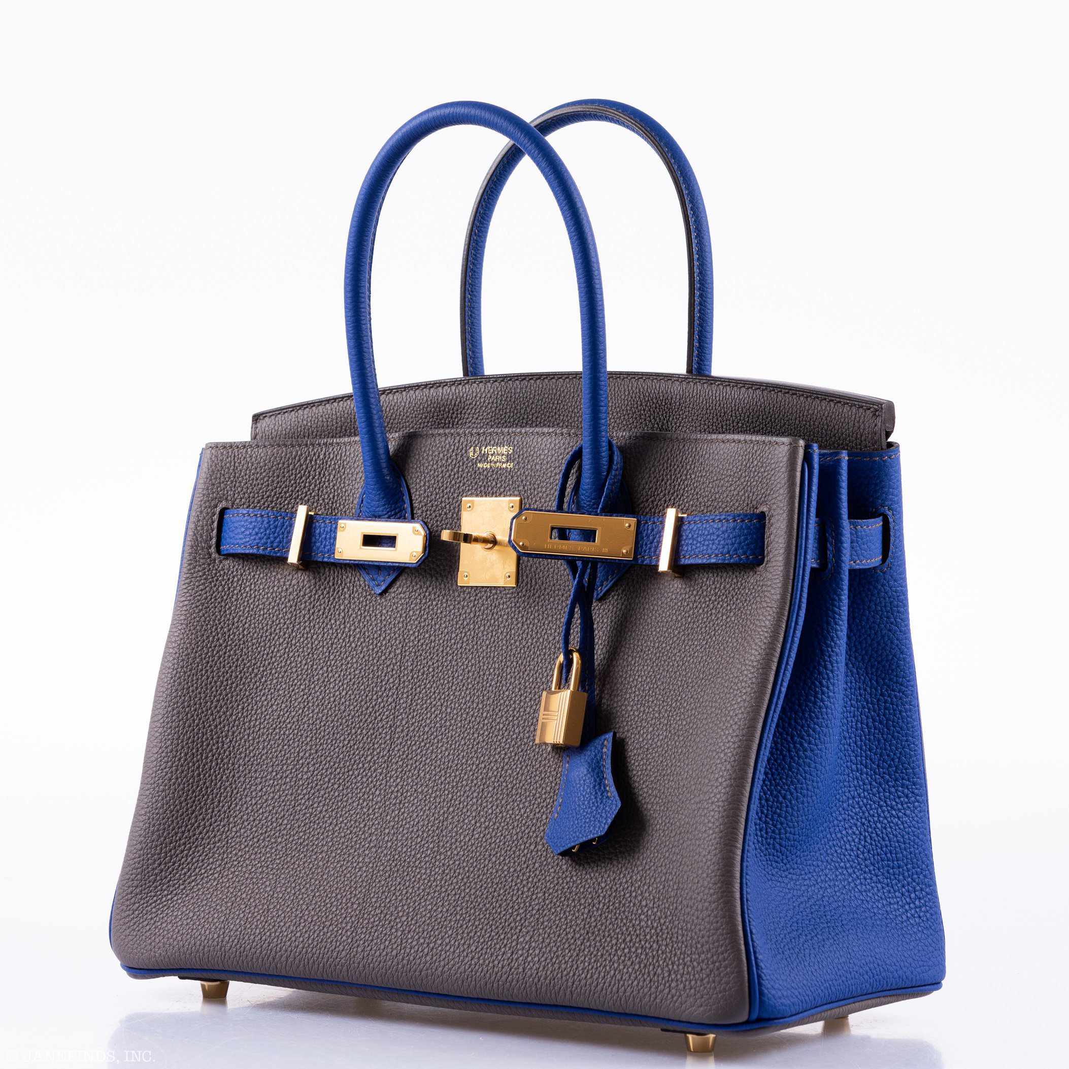 Hermès Birkin 30 HSS Etain & Blue Togo Gold Hardware - Luxury Handbag 2 Hermès Birkin 30 HSS Etain & Blue Togo Gold Hardware - Luxury Handbag - Image 2