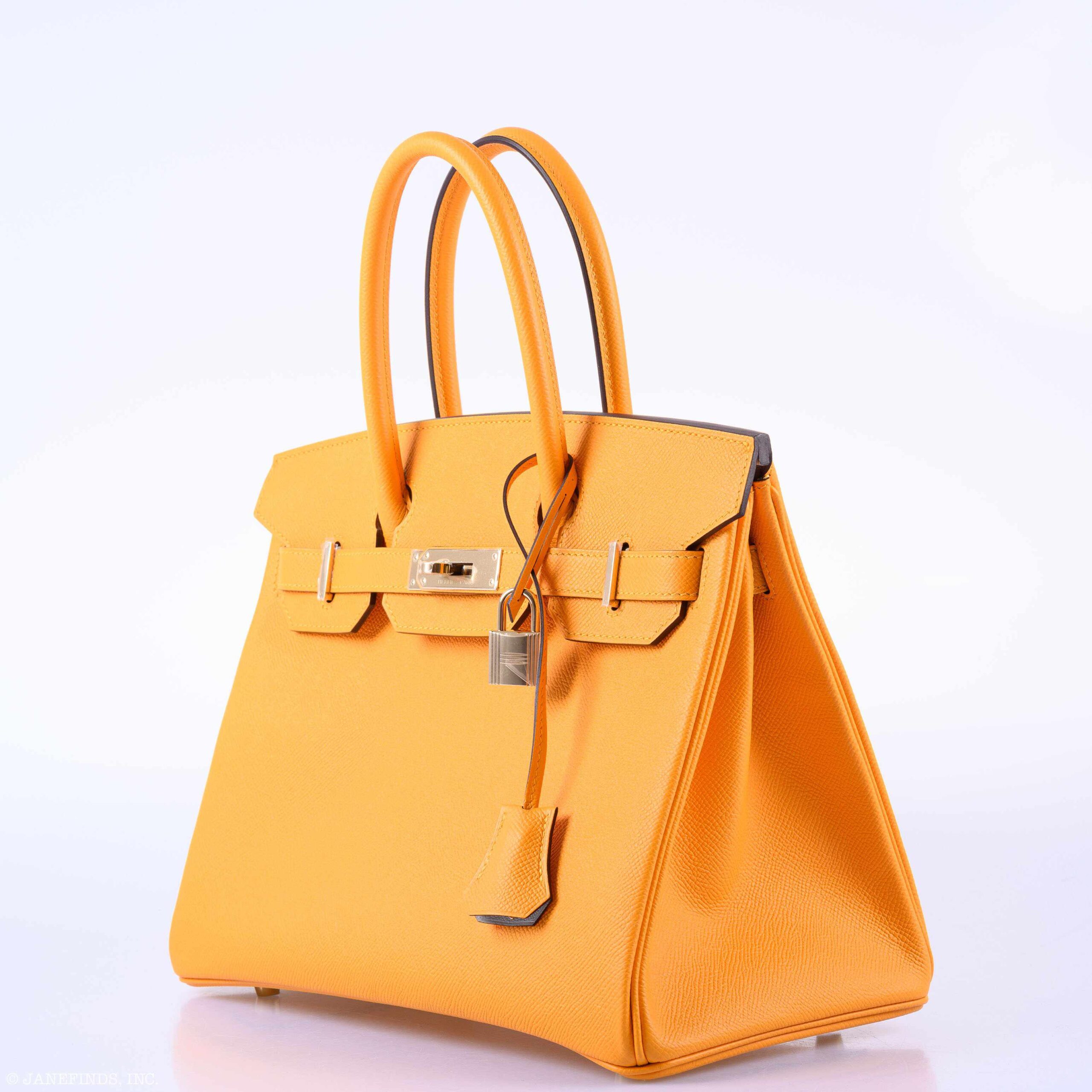 Hermès Birkin 30 - Elegant Jaune d'Or & Gris Mouette with Palladium Hardware 8 Hermès Birkin 30 - Elegant Jaune d'Or & Gris Mouette with Palladium Hardware - Image 8
