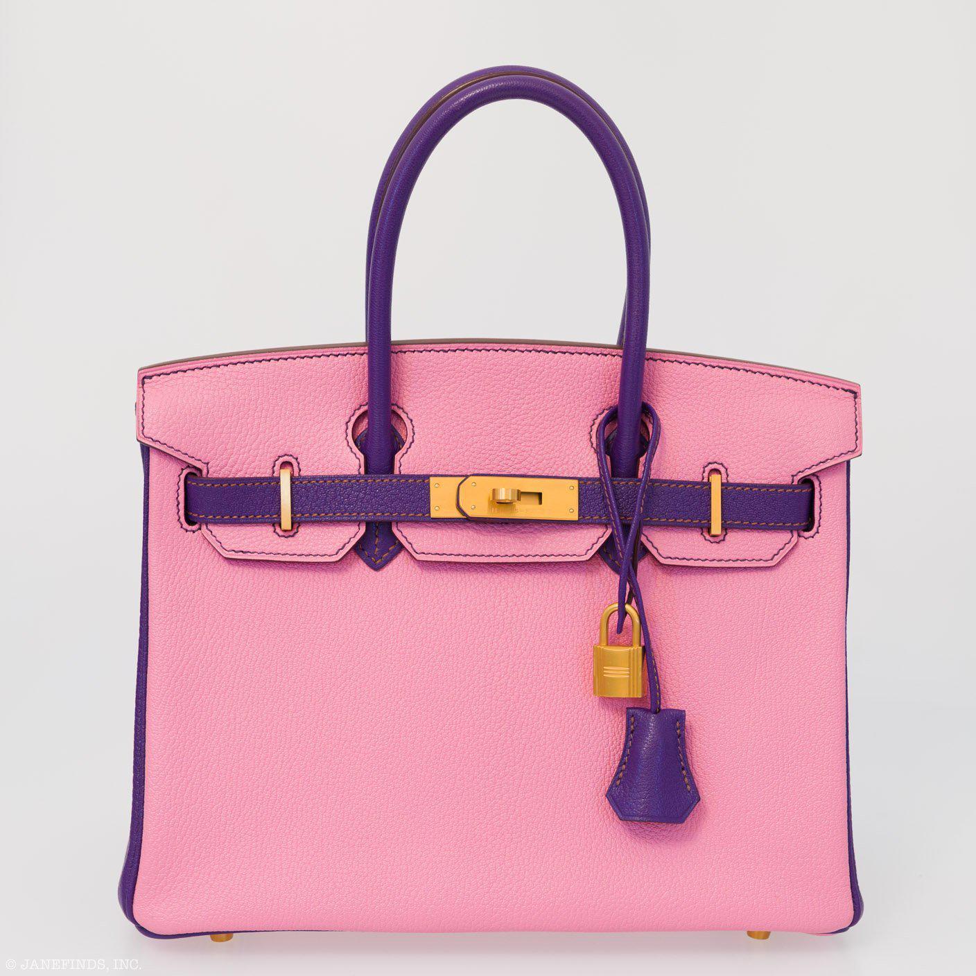 Hermès Birkin 30 HSS Rose Confetti & Anemone Chevre Leather - Brushed Gold Hardware 4 Hermès Birkin 30 HSS Rose Confetti & Anemone Chevre Leather - Brushed Gold Hardware - Image 4