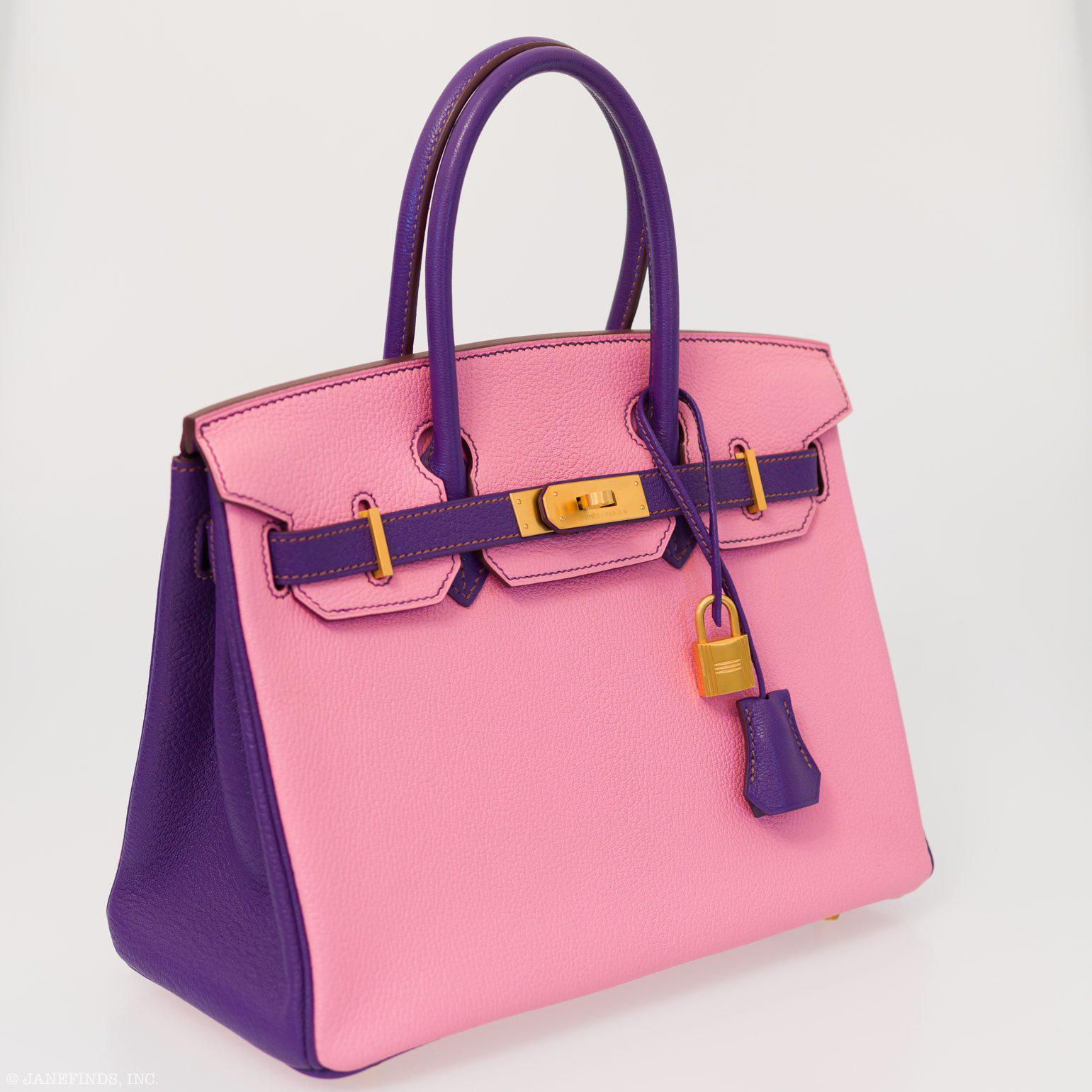 Hermès Birkin 30 HSS Rose Confetti & Anemone Chevre Leather - Brushed Gold Hardware 6 Hermès Birkin 30 HSS Rose Confetti & Anemone Chevre Leather - Brushed Gold Hardware - Image 6