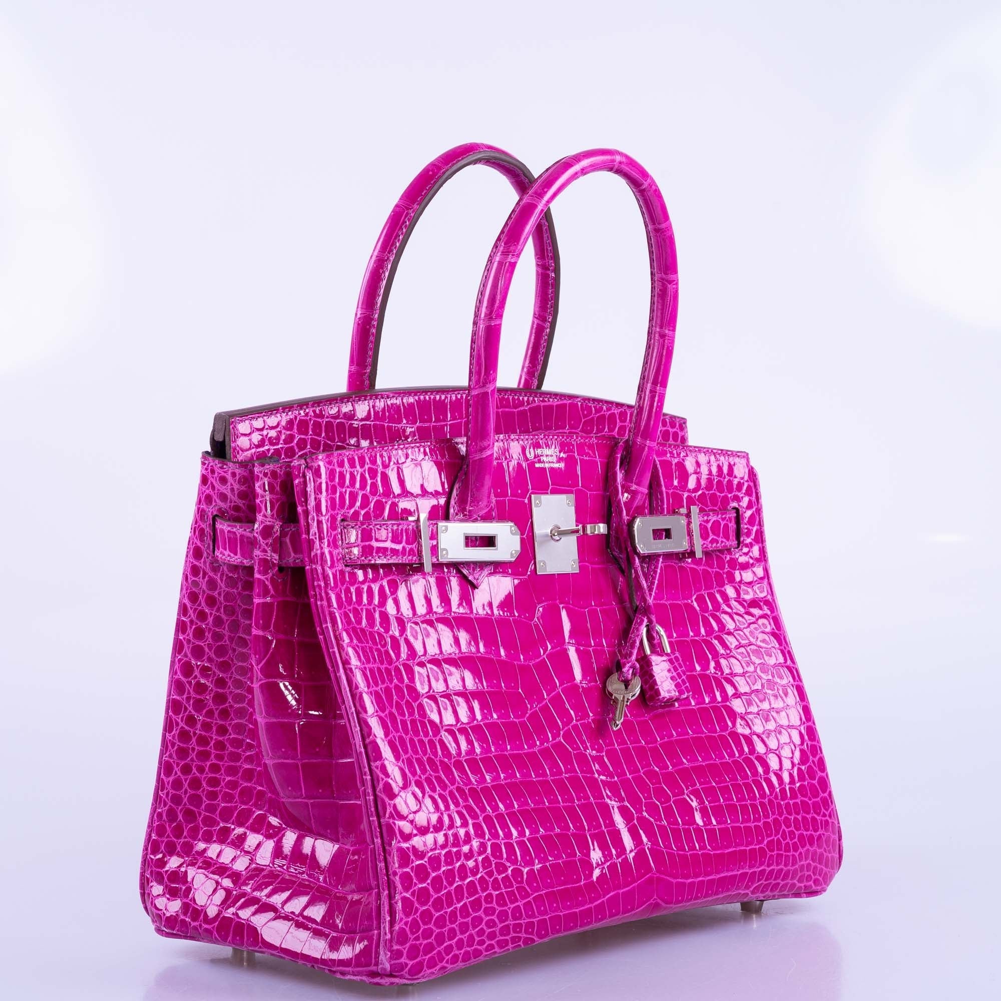 Hermès Birkin 30 HSS Rose Scheherazade Crocodile Bag - Cassis Interior 9 Hermès Birkin 30 HSS Rose Scheherazade Crocodile Bag - Cassis Interior - Image 9