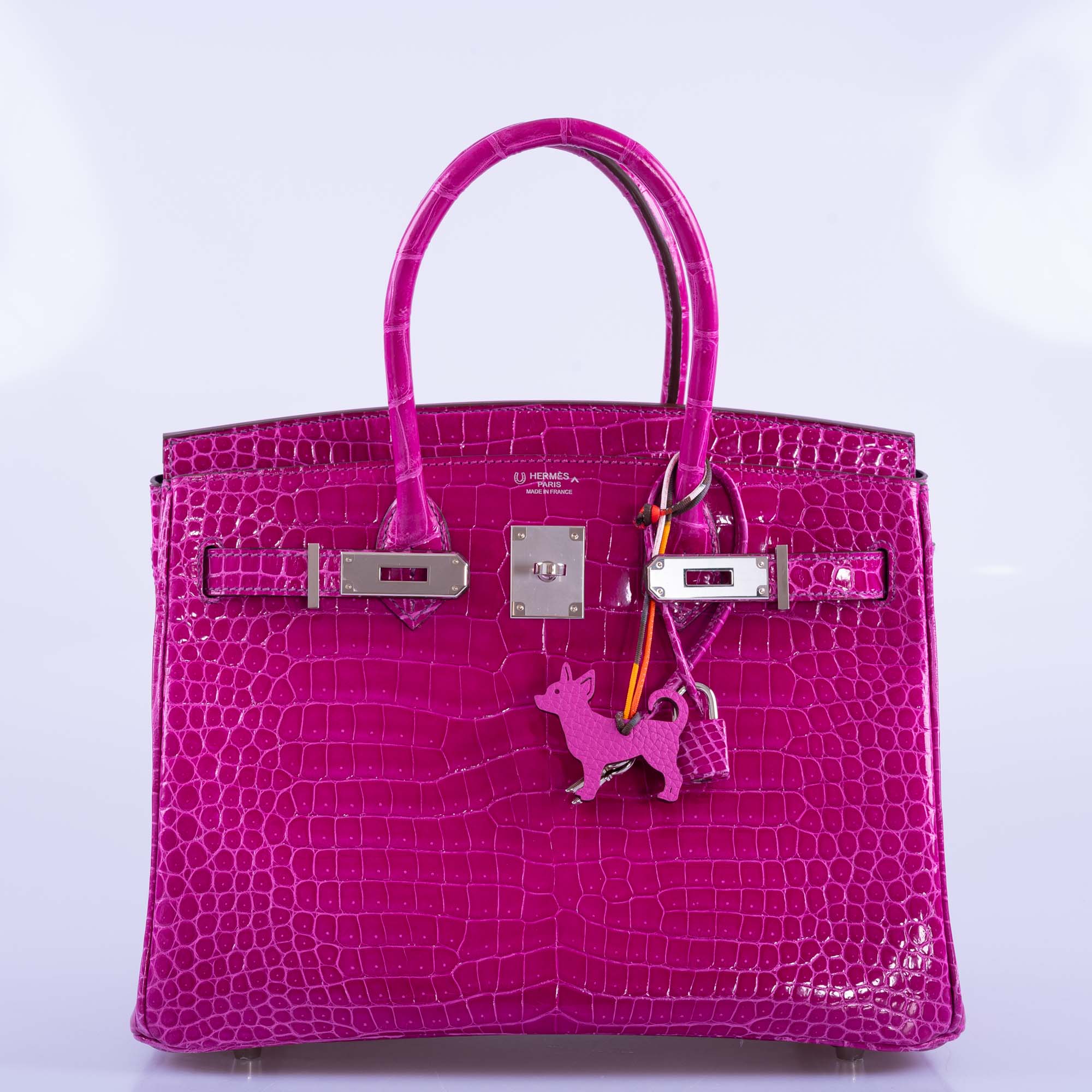 Hermès Birkin 30 HSS Rose Scheherazade Crocodile Bag - Cassis Interior 11 Hermès Birkin 30 HSS Rose Scheherazade Crocodile Bag - Cassis Interior - Image 11