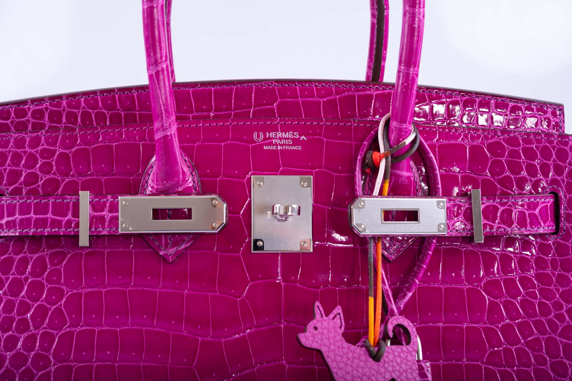 Hermès Birkin 30 HSS Rose Scheherazade Crocodile Bag - Cassis Interior 12 Hermès Birkin 30 HSS Rose Scheherazade Crocodile Bag - Cassis Interior - Image 12