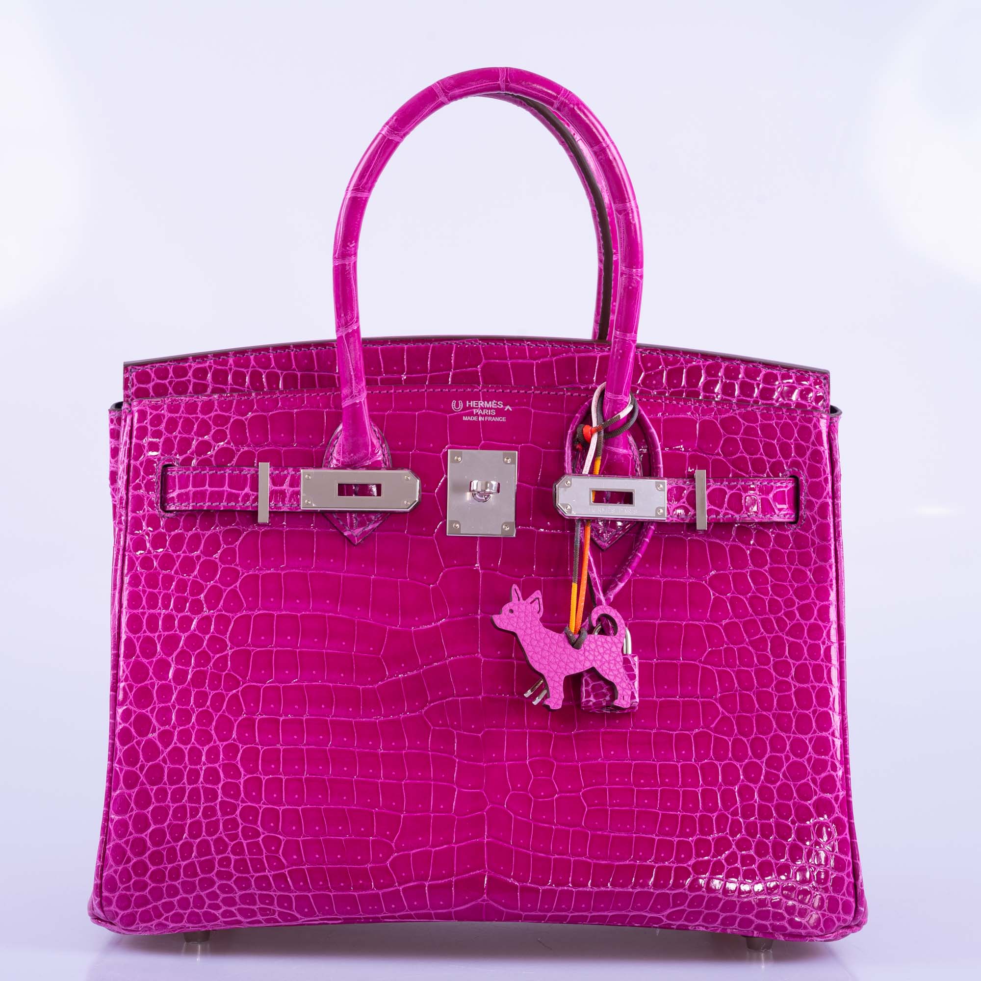 Hermès Birkin 30 HSS Rose Scheherazade Crocodile Bag - Cassis Interior 4 Hermès Birkin 30 HSS Rose Scheherazade Crocodile Bag - Cassis Interior - Image 4