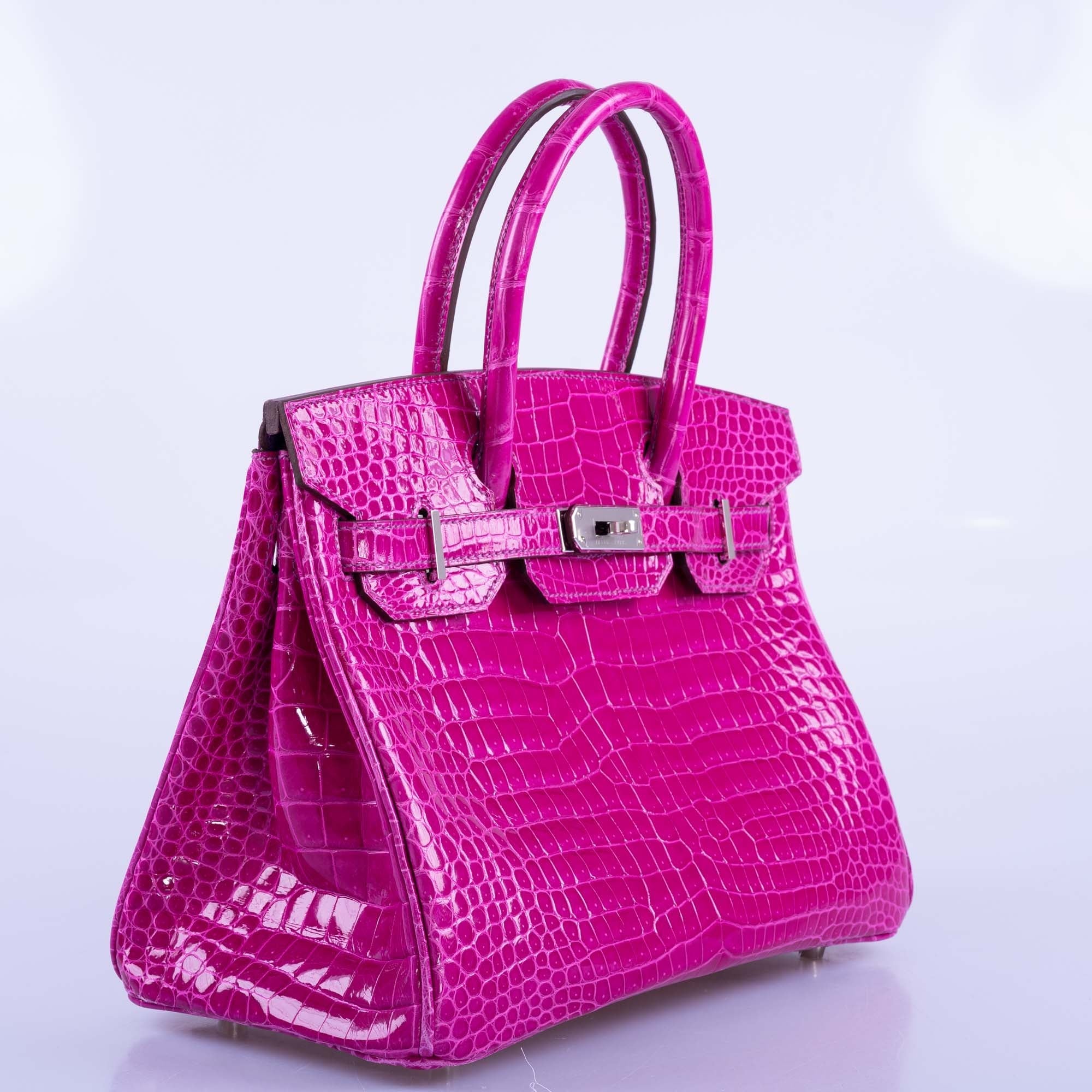 Hermès Birkin 30 HSS Rose Scheherazade Crocodile Bag - Cassis Interior 5 Hermès Birkin 30 HSS Rose Scheherazade Crocodile Bag - Cassis Interior - Image 5