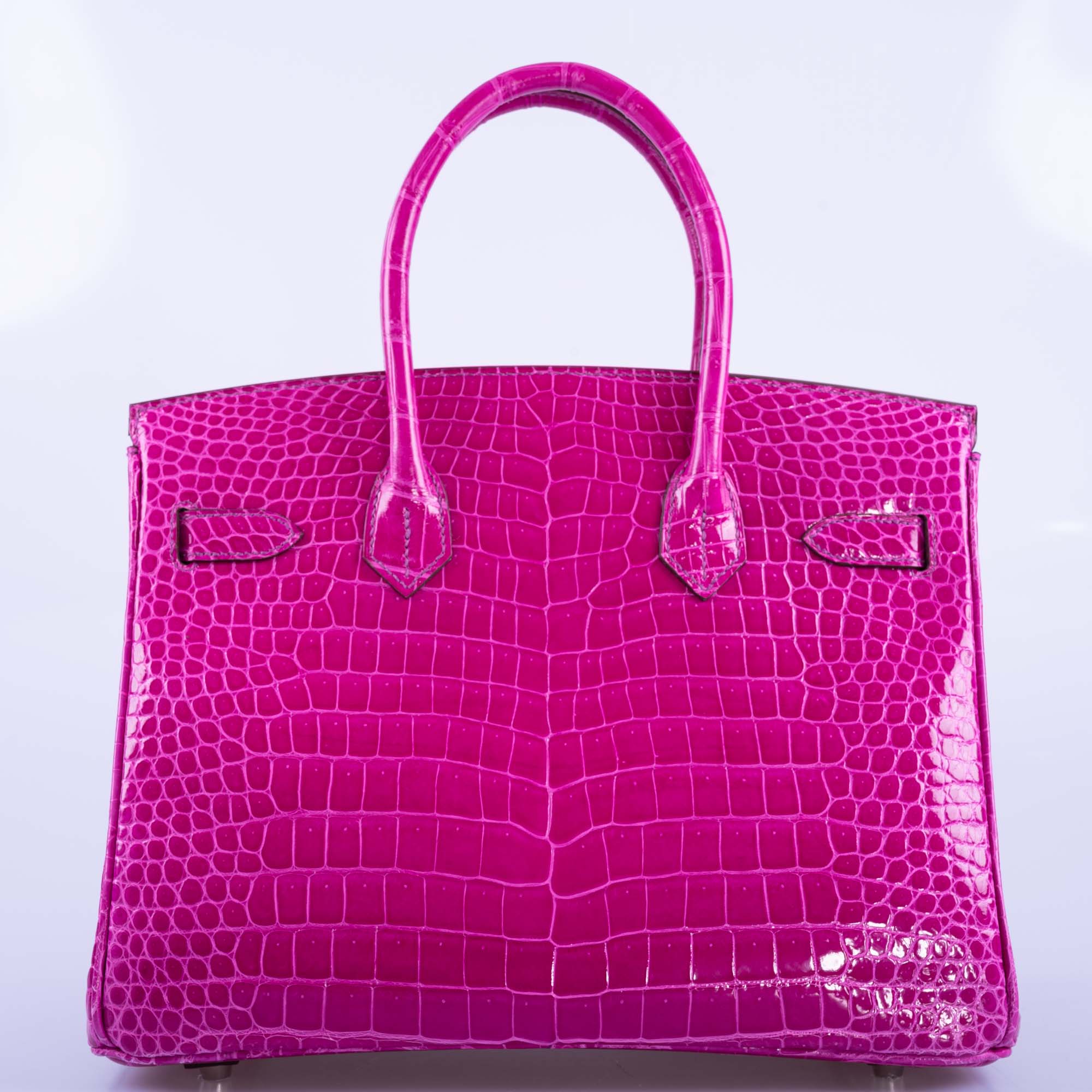 Hermès Birkin 30 HSS Rose Scheherazade Crocodile Bag - Cassis Interior 6 Hermès Birkin 30 HSS Rose Scheherazade Crocodile Bag - Cassis Interior - Image 6