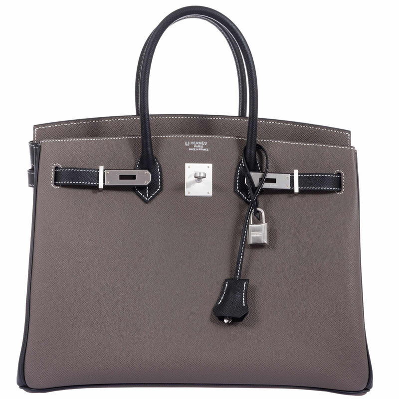 Hermès Birkin 35 HSS Bi-Color Etain & Black - Elegant Epsom, Brushed Palladium 1 Hermes-Birkin-35-HSS-Bi-Color-Etain-Black-Epsom-Brushed-Palladium-Hardware