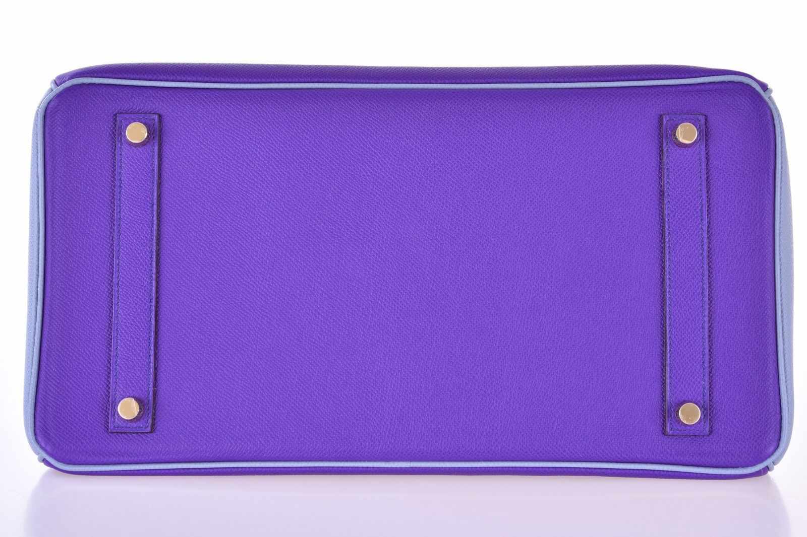 Hermès Birkin 35 HSS Crocus & Blue Lin Epsom Gold Hardware - Luxury Handbag 5 Hermès Birkin 35 HSS Crocus & Blue Lin Epsom Gold Hardware - Luxury Handbag - Image 5