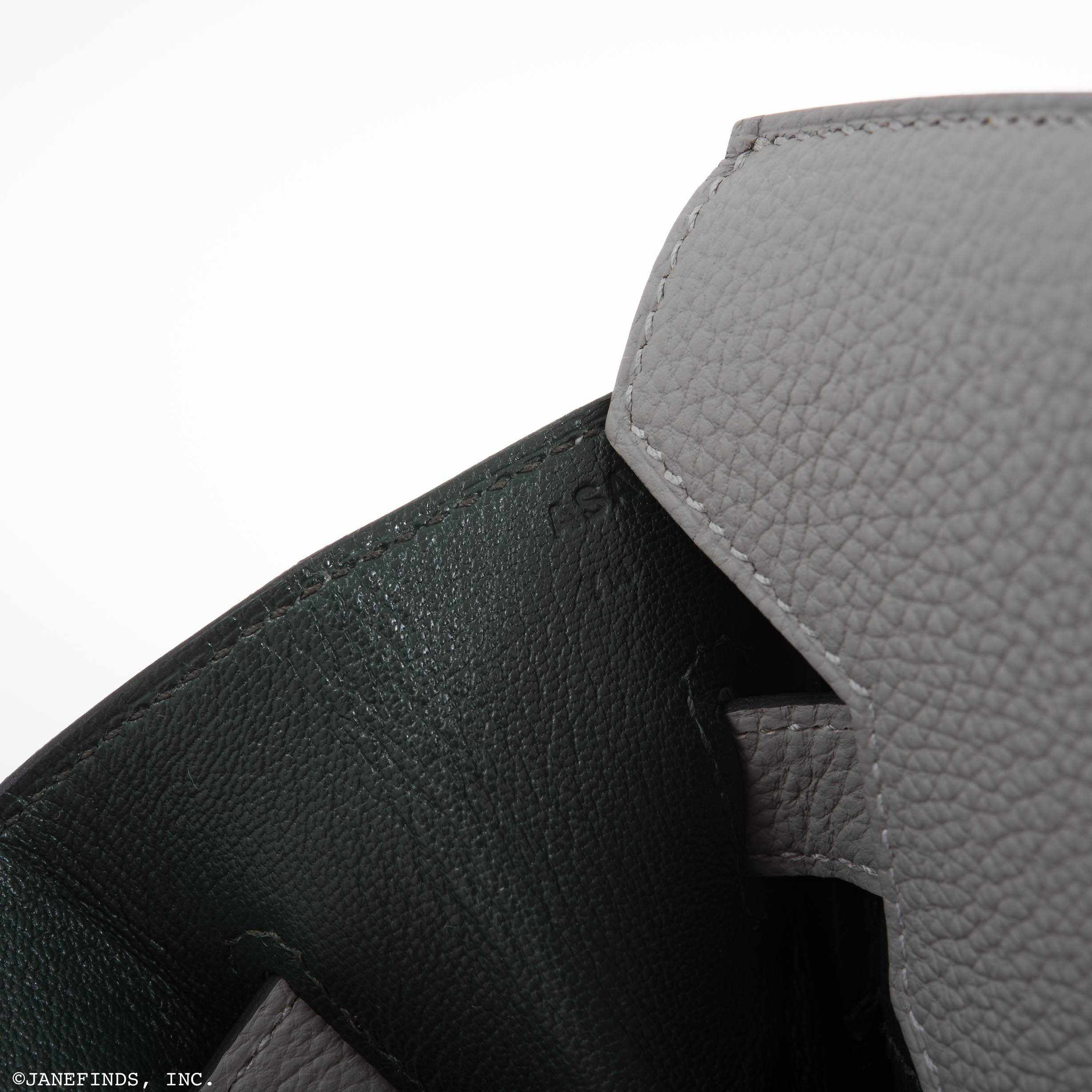 Hermès Birkin 35 HSS Togo Palladium: Elegant Gris Mouette & Vert Fonce 2 Hermès Birkin 35 HSS Togo Palladium: Elegant Gris Mouette & Vert Fonce - Image 2