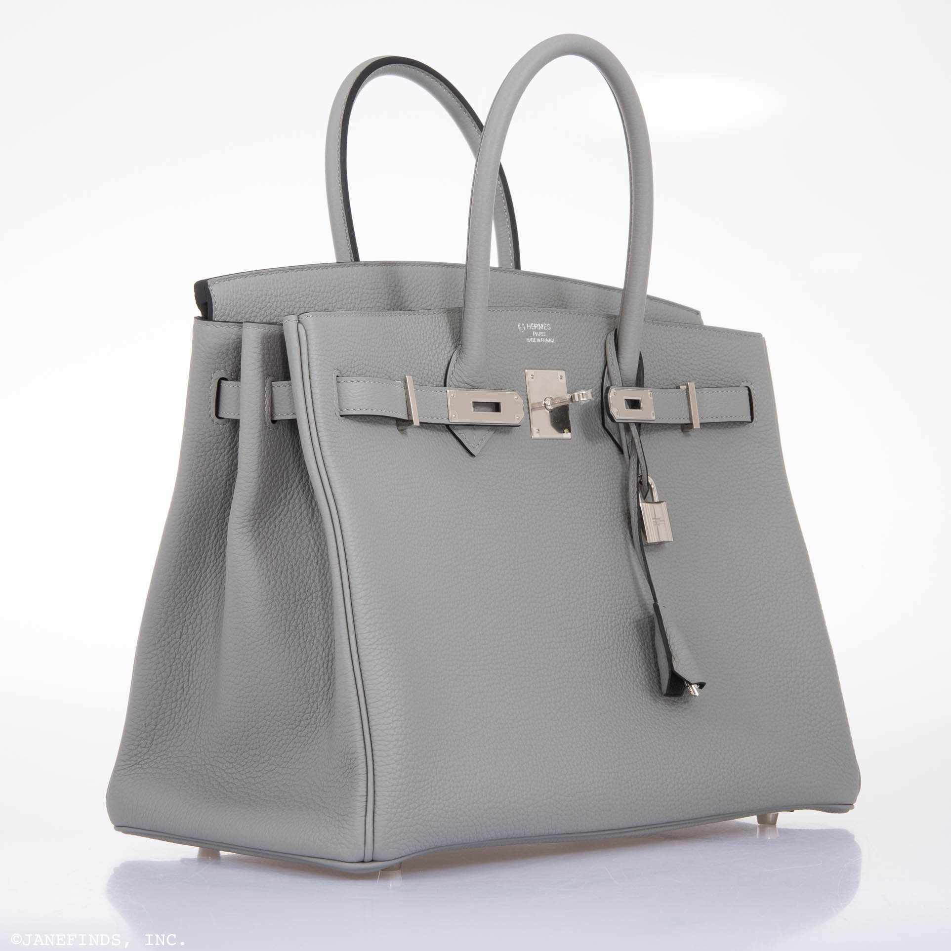 Hermès Birkin 35 HSS Togo Palladium: Elegant Gris Mouette & Vert Fonce 9 Hermès Birkin 35 HSS Togo Palladium: Elegant Gris Mouette & Vert Fonce - Image 9
