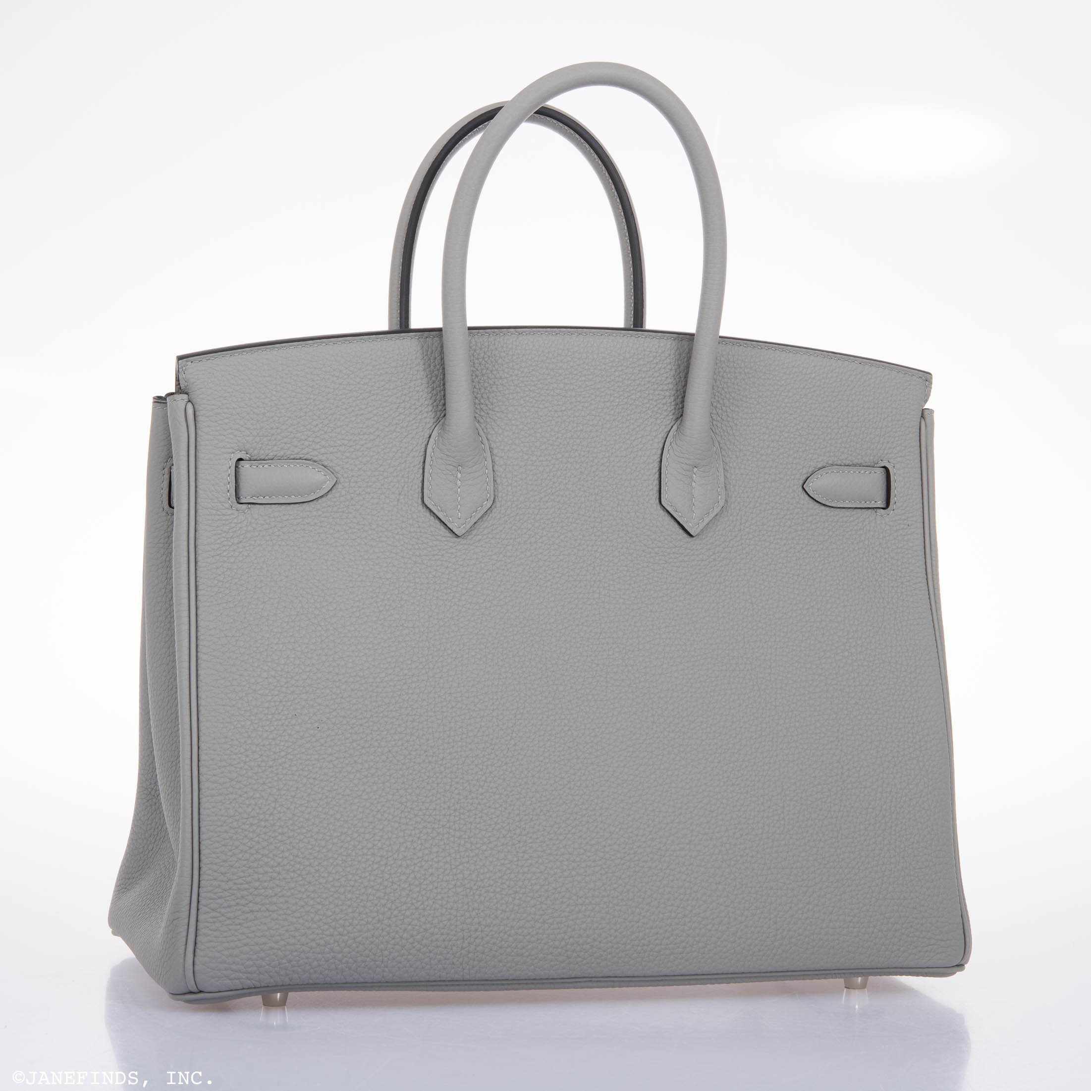 Hermès Birkin 35 HSS Togo Palladium: Elegant Gris Mouette & Vert Fonce 4 Hermès Birkin 35 HSS Togo Palladium: Elegant Gris Mouette & Vert Fonce - Image 4