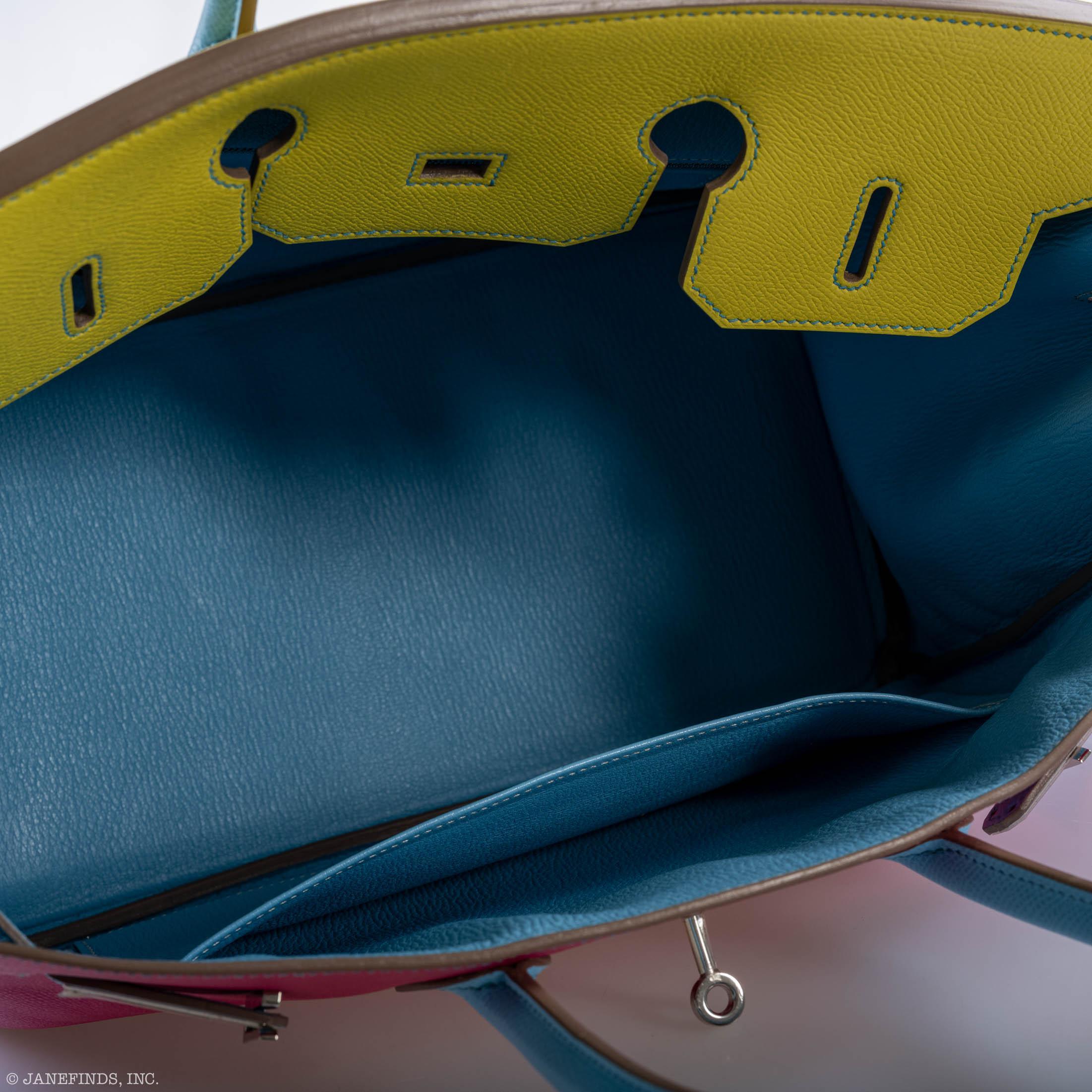 Hermès Birkin 35 HSS Hndbag Collctn, Rose Tyrien, Blue Celeste, Lime Epsom, Palladium 3 Hermès Birkin 35 HSS Hndbag Collctn, Rose Tyrien, Blue Celeste, Lime Epsom, Palladium - Image 3