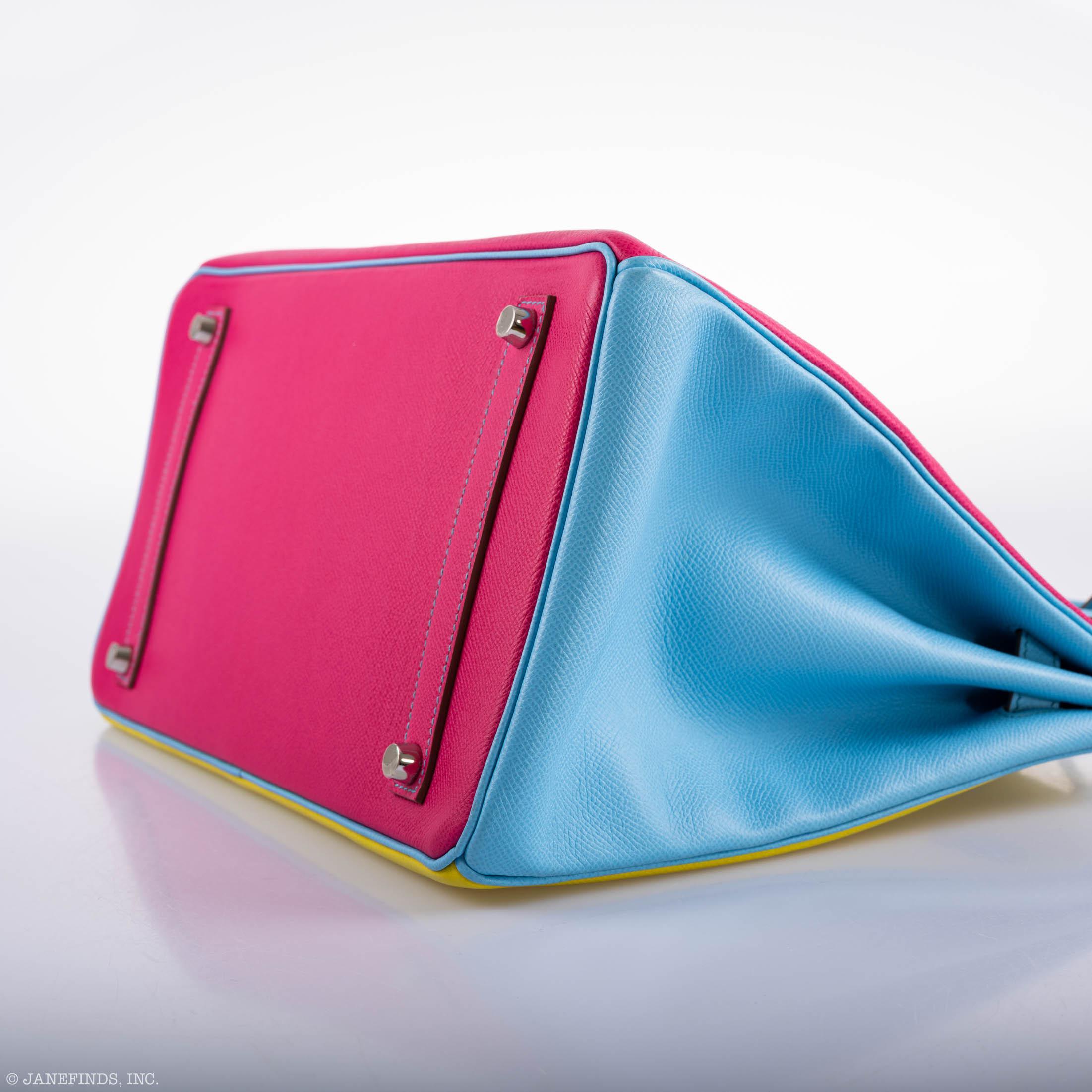 Hermès Birkin 35 HSS Hndbag Collctn, Rose Tyrien, Blue Celeste, Lime Epsom, Palladium 10 Hermès Birkin 35 HSS Hndbag Collctn, Rose Tyrien, Blue Celeste, Lime Epsom, Palladium - Image 10