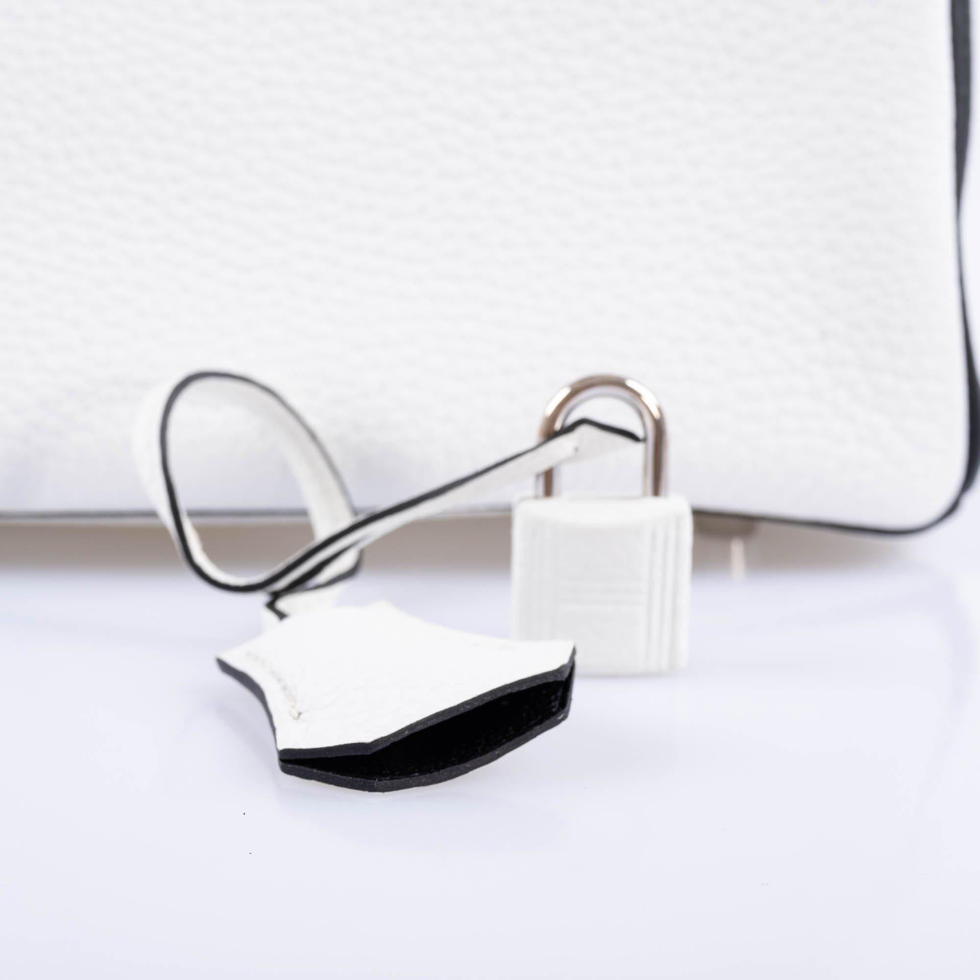 Hermès HSS Birkin 25 Black & White Togo - Palladium Hardware 5 Hermès HSS Birkin 25 Black & White Togo - Palladium Hardware - Image 5