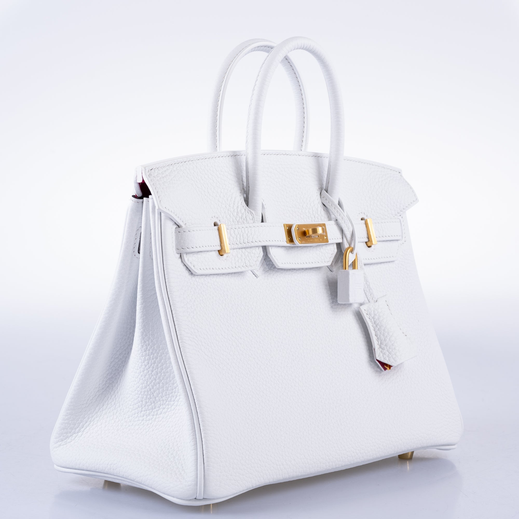 Hermès HSS Birkin 25: White Togo, Rose Pourpre Interior, Brushed Gold Hardware 9 Hermès HSS Birkin 25: White Togo, Rose Pourpre Interior, Brushed Gold Hardware - Image 9