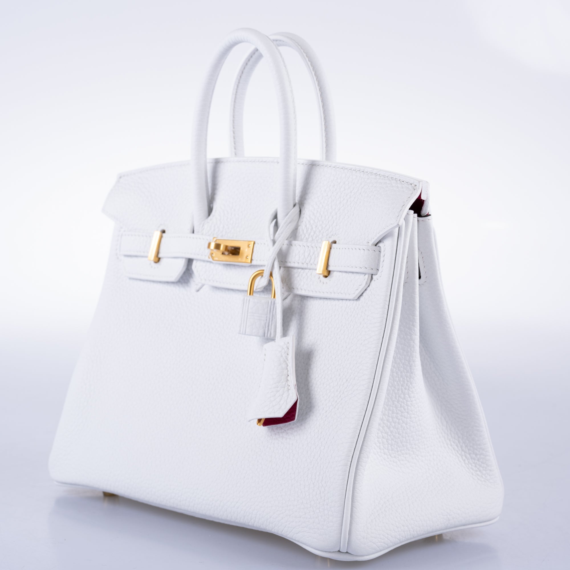 Hermès HSS Birkin 25: White Togo, Rose Pourpre Interior, Brushed Gold Hardware 8 Hermès HSS Birkin 25: White Togo, Rose Pourpre Interior, Brushed Gold Hardware - Image 8