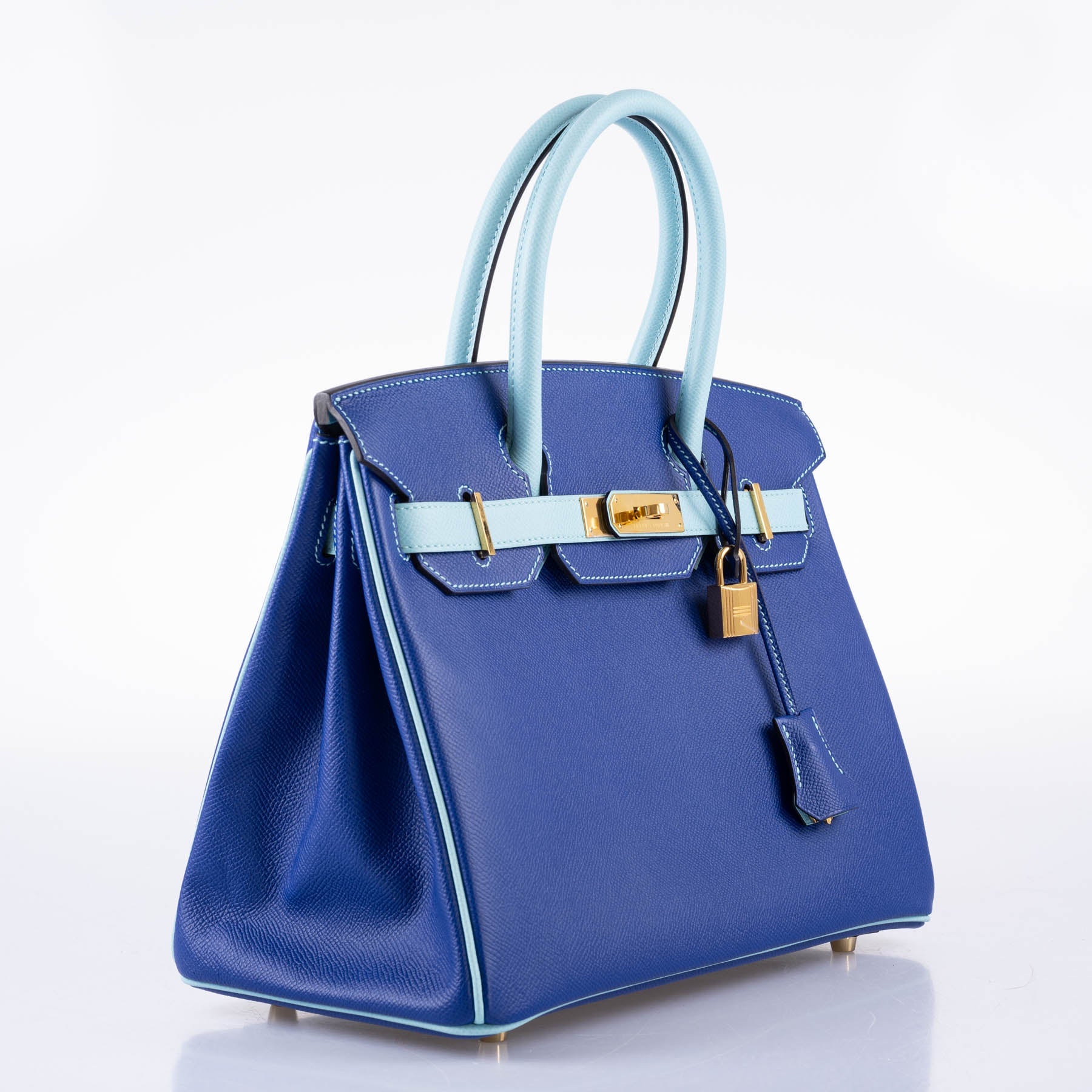 Hermès HSS Birkin 30 Blue Electric & Blue Atoll Epsom - Gold Hardware 4 Hermès HSS Birkin 30 Blue Electric & Blue Atoll Epsom - Gold Hardware - Image 4