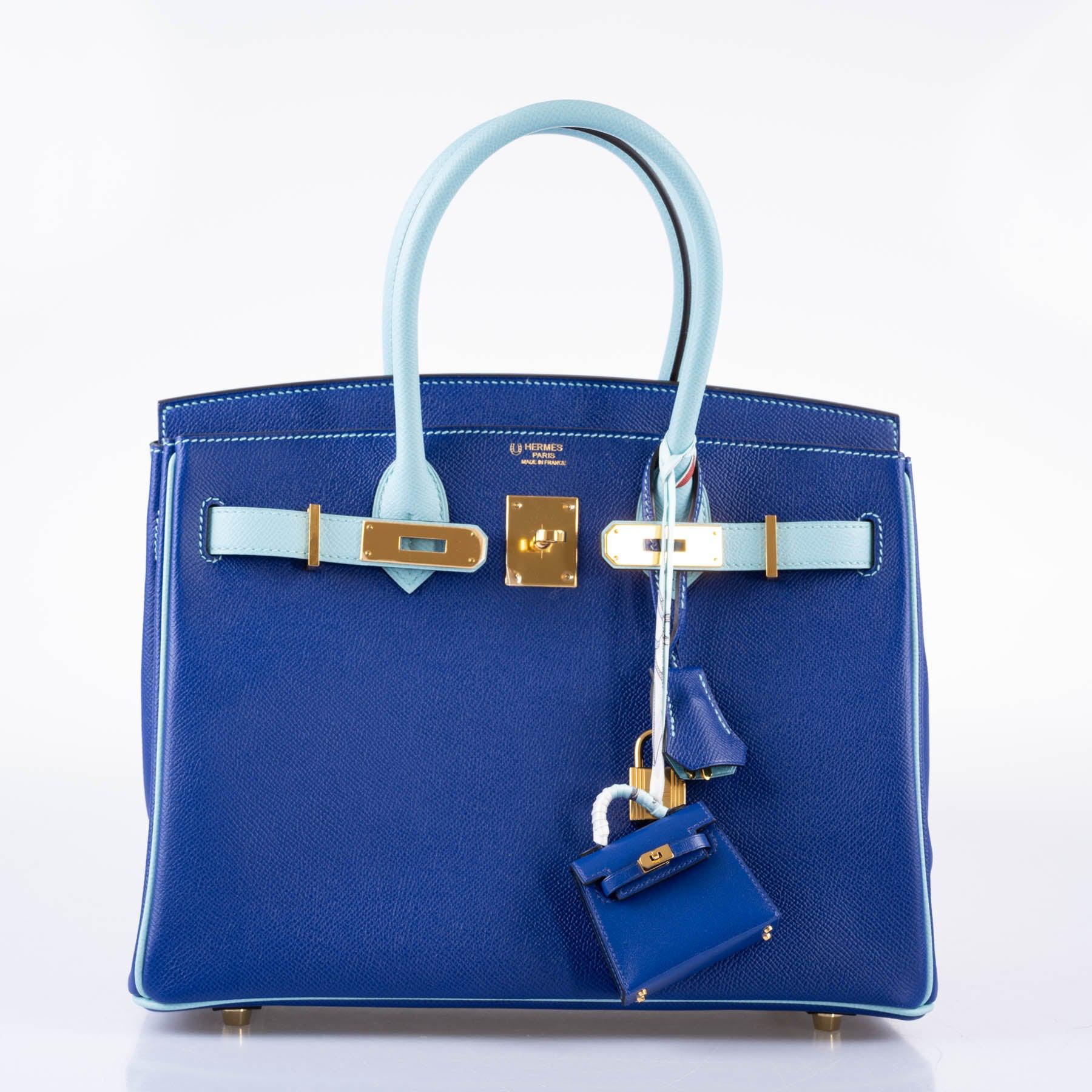 Hermès HSS Birkin 30 Blue Electric & Blue Atoll Epsom - Gold Hardware 8 Hermès HSS Birkin 30 Blue Electric & Blue Atoll Epsom - Gold Hardware - Image 8