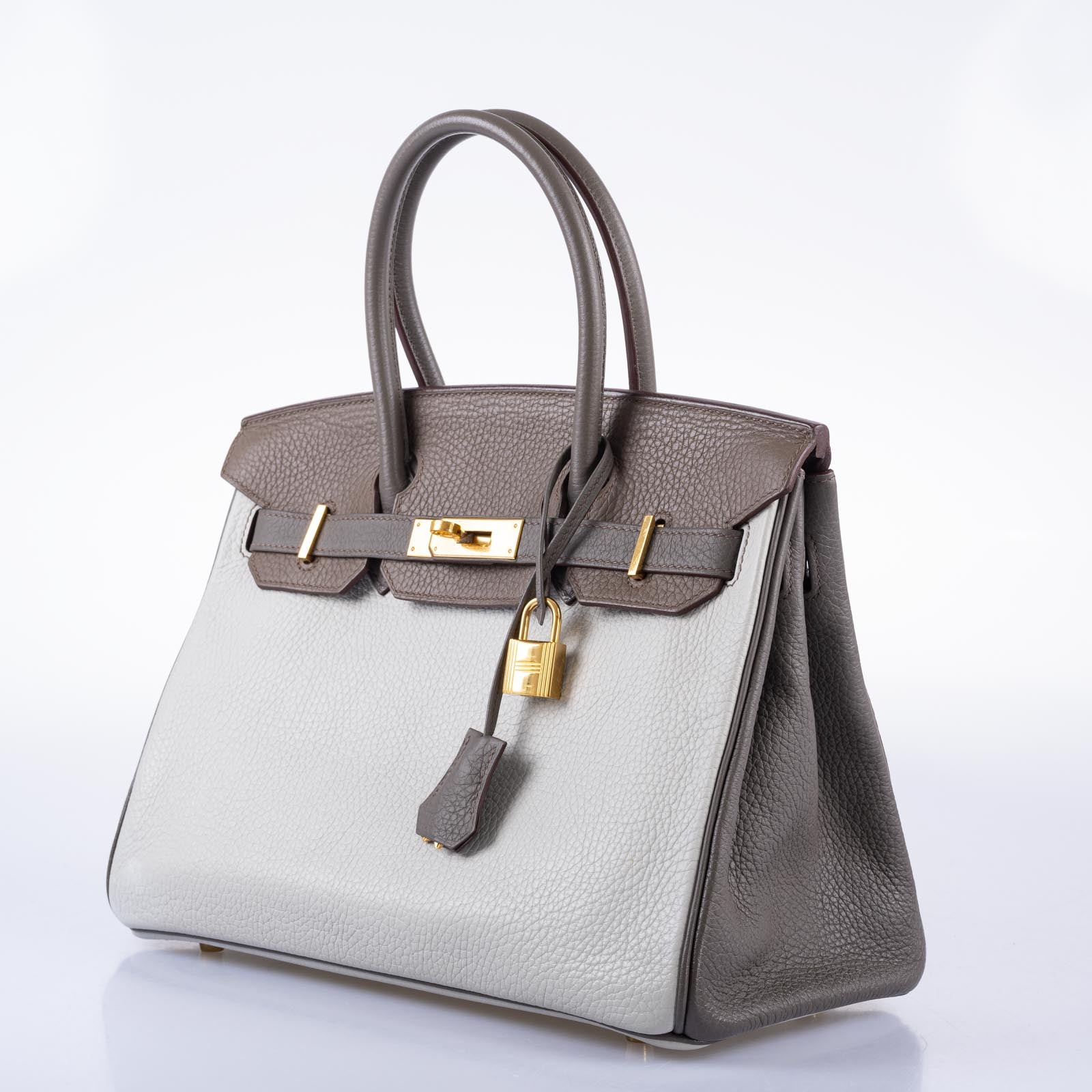 Hermès HSS Birkin 30 - Etain, Gris Perle, Etoupe Clemence Gold Hardware 4 Hermès HSS Birkin 30 - Etain, Gris Perle, Etoupe Clemence Gold Hardware - Image 4
