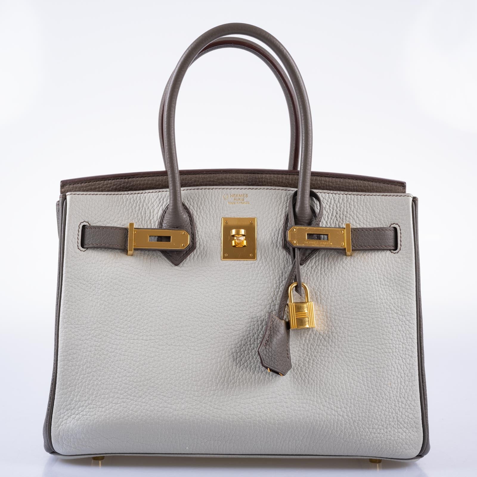 Hermès HSS Birkin 30 - Etain, Gris Perle, Etoupe Clemence Gold Hardware 7 Hermès HSS Birkin 30 - Etain, Gris Perle, Etoupe Clemence Gold Hardware - Image 7