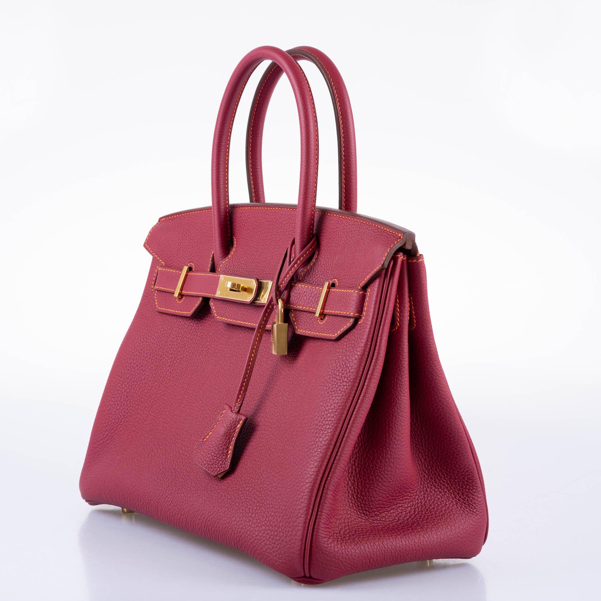 Hermès HSS Birkin 30 Rubis Togo & Orange H - Gold Hardware 6 Hermès HSS Birkin 30 Rubis Togo & Orange H - Gold Hardware - Image 6