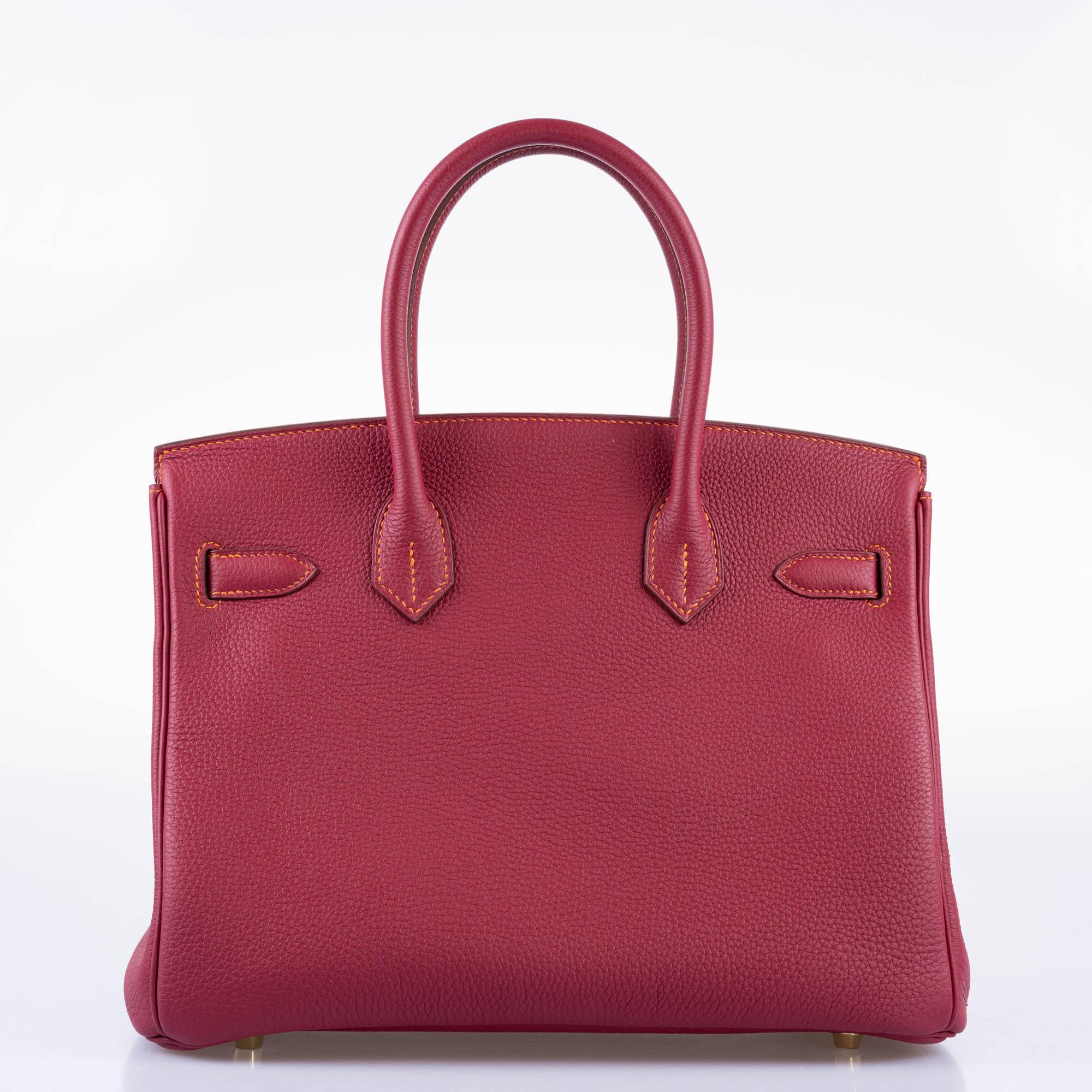Hermès HSS Birkin 30 Rubis Togo & Orange H - Gold Hardware 8 Hermès HSS Birkin 30 Rubis Togo & Orange H - Gold Hardware - Image 8