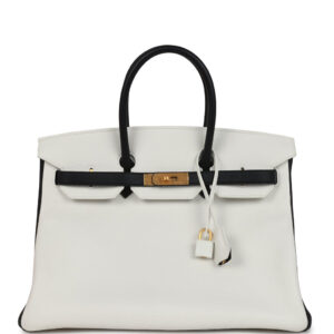 Hermès HSS Birkin 35 WhiteBlack Clemence Gold Hardware – Special Order