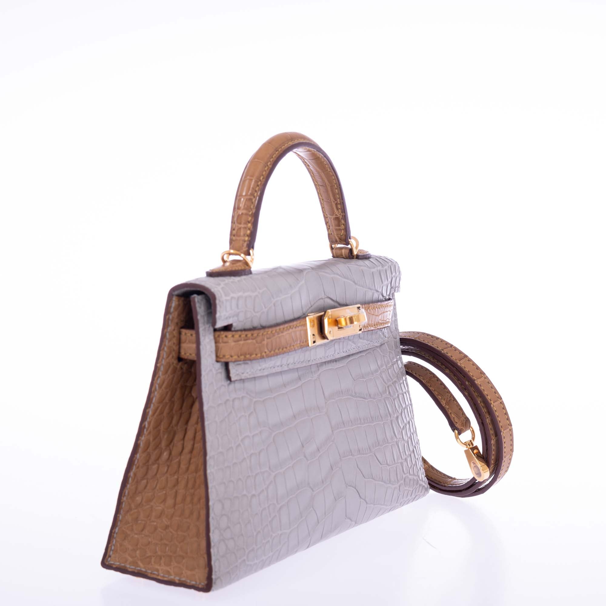 Hermès Kelly HSS Mini II: Gris Perle Alligator Gold Hardware 4 Hermès Kelly HSS Mini II: Gris Perle Alligator Gold Hardware - Image 4